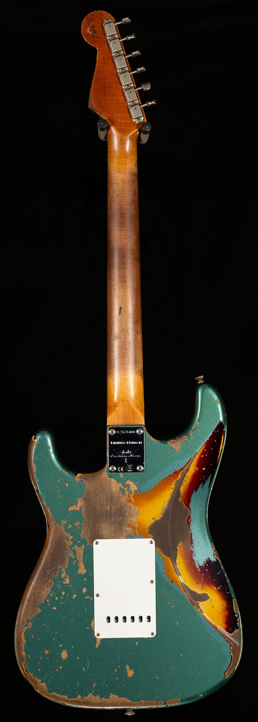 Fender Custom Shop Roasted 1961 Strat Super Heavy Relic Aged Sherwood Green over 3-Tone Sunburst (408)