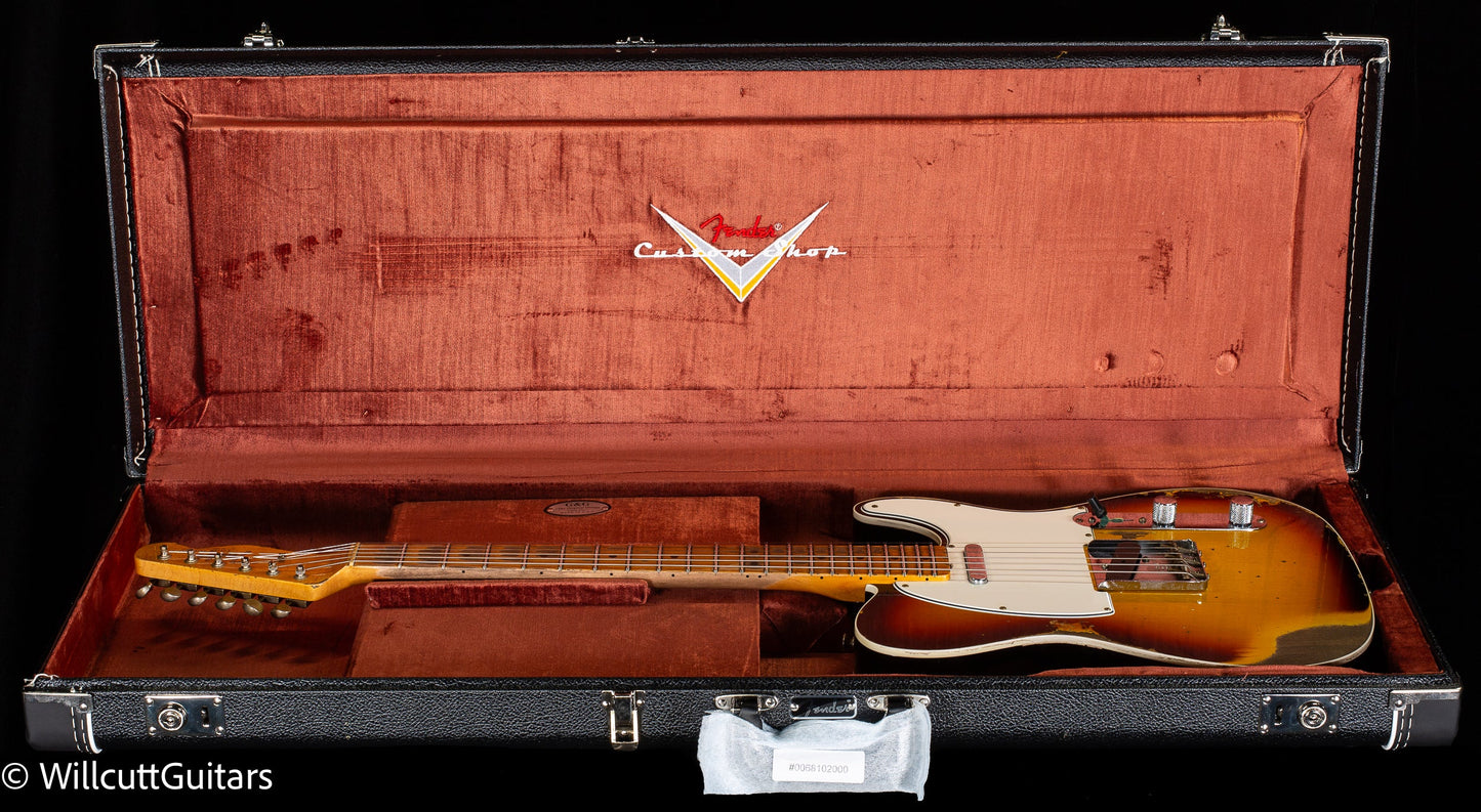 Fender Custom Shop 1965 Telecaster Custom Heavy Relic Faded 3-Tone Sunburst (934)