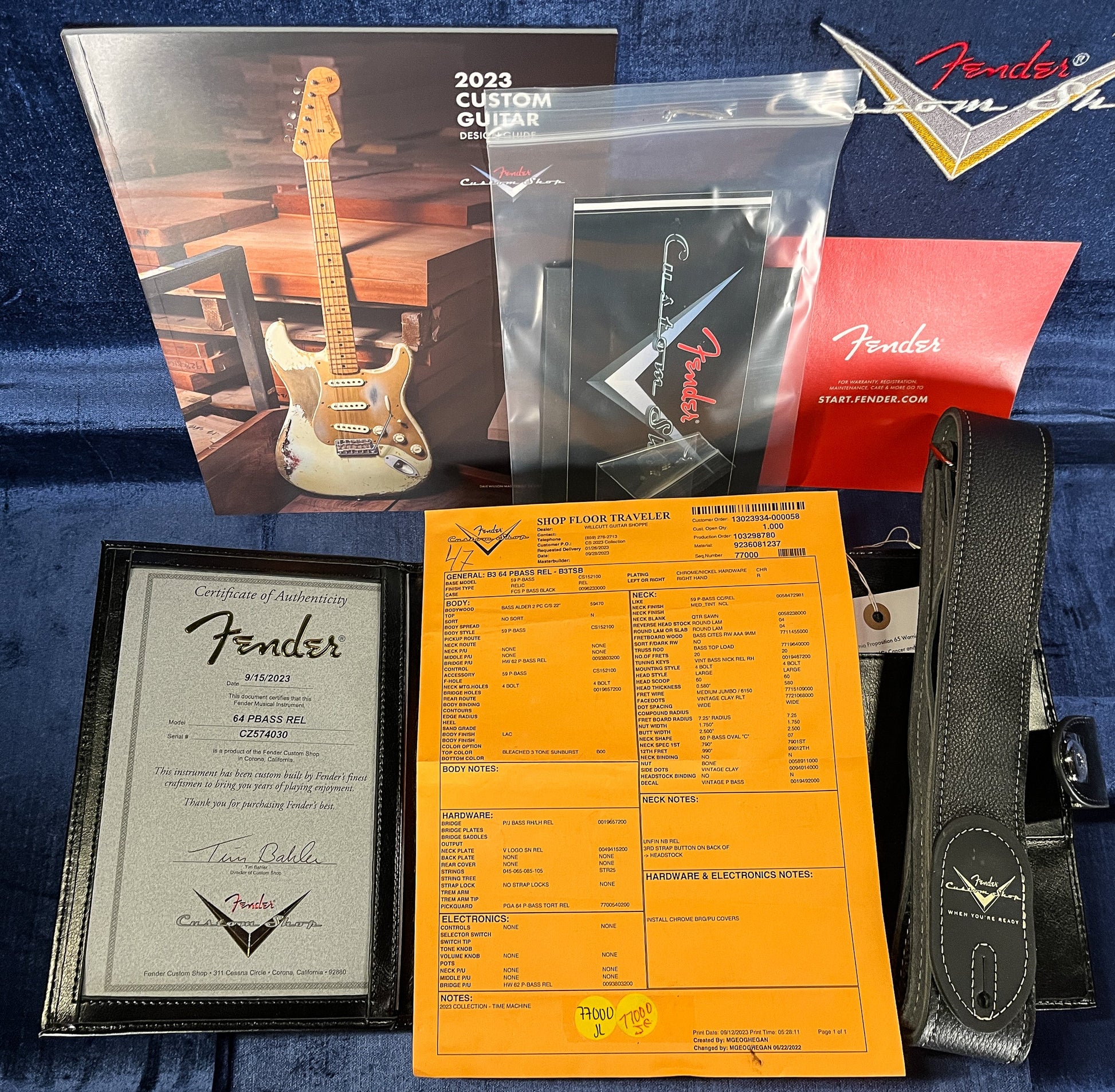 Fender Custom Shop 1964 Precision Bass Relic Bleached 3-Tone Sunburst (030)