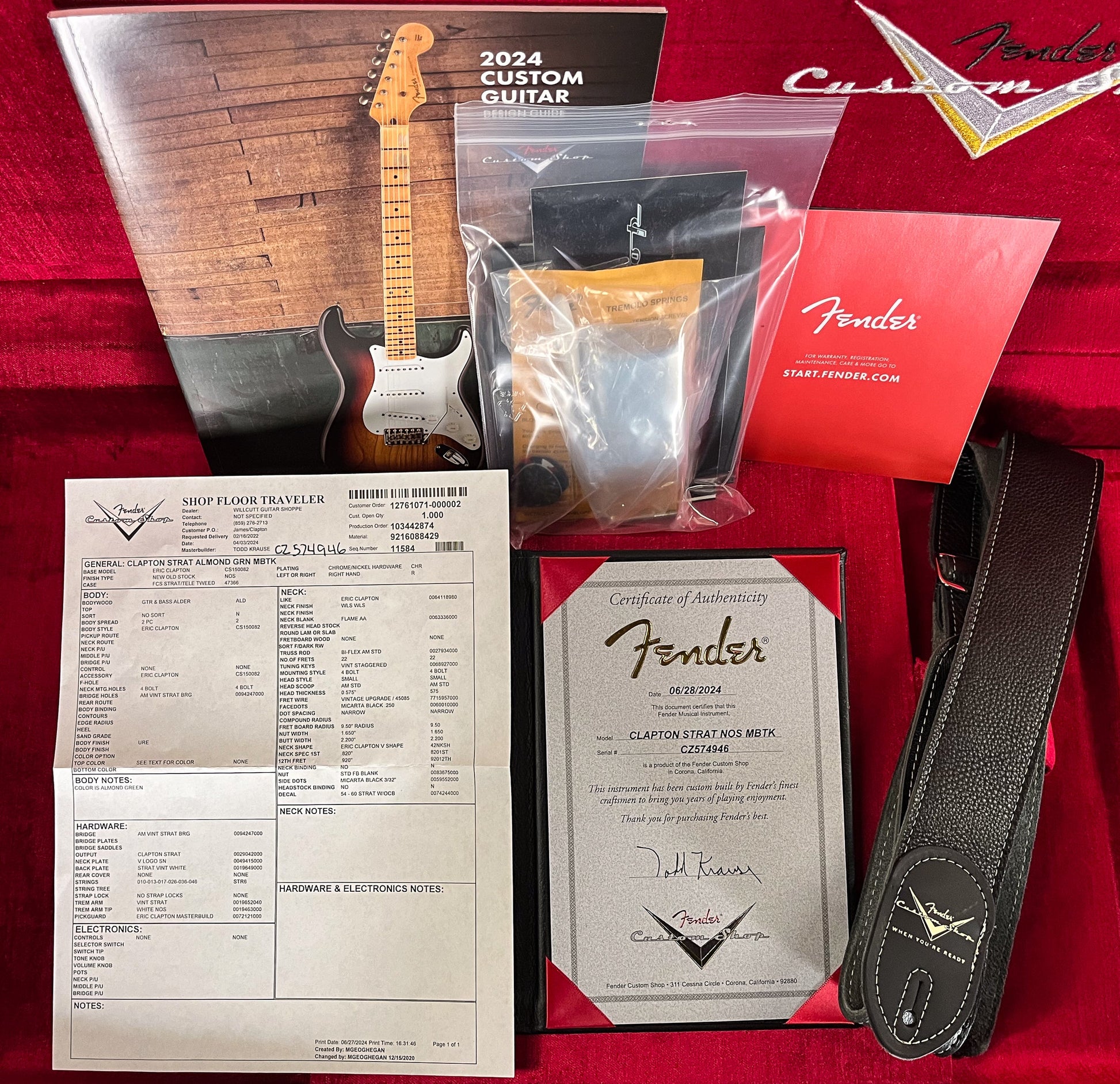 Fender Custom Shop Masterbuilt Todd Krause Eric Clapton Stratocaster Almond Green (946)