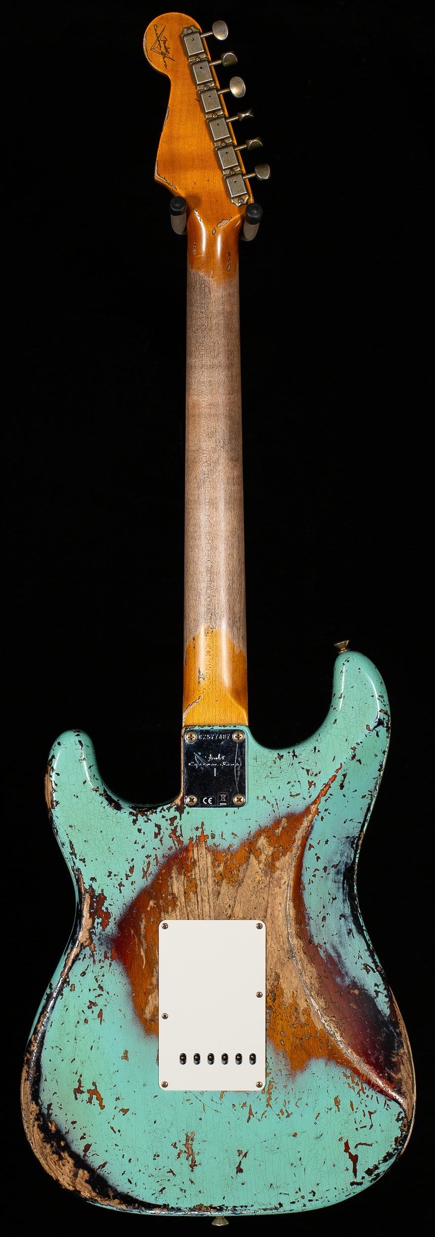 Fender Custom Shop 1963 Stratocaster Super Heavy Relic Super Faded Aged Surf Green over 3-Color Sunburst (487)