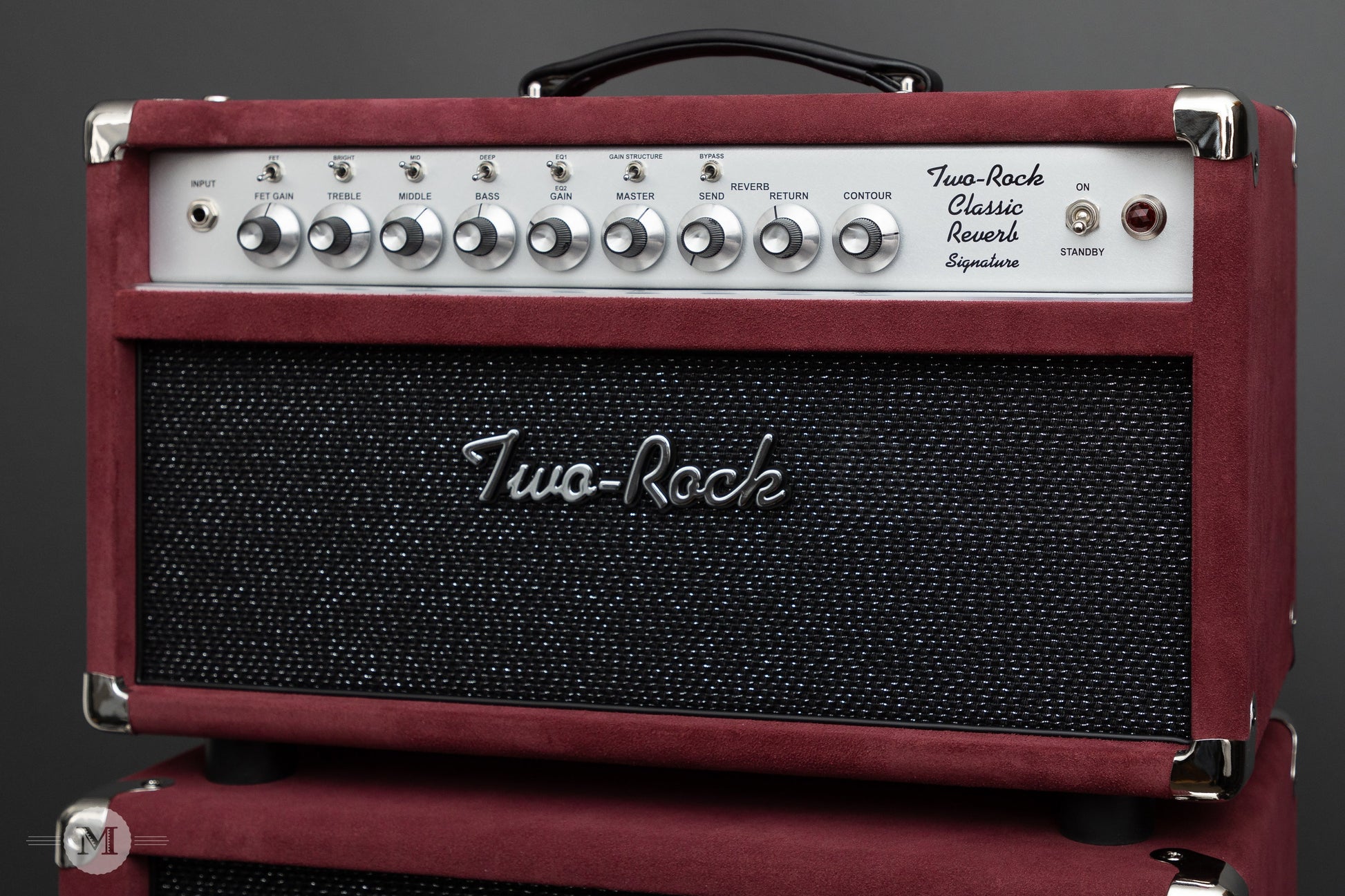 Two-Rock Amplifiers - Classic Reverb Signature 40/20 Watt Head - Silver Chassis - Burgundy Suede w/Black Sparkle Matrix Grillcloth w/Matching 2x12" Cabinet