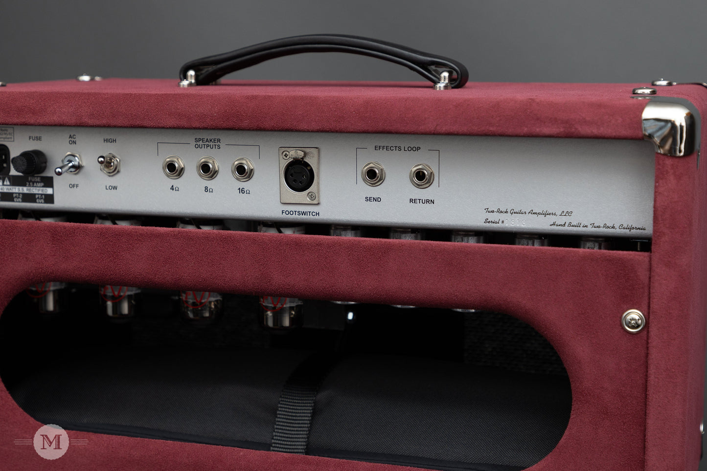 Two-Rock Amplifiers - Classic Reverb Signature 40/20 Watt Head - Silver Chassis - Burgundy Suede w/Black Sparkle Matrix Grillcloth w/Matching 2x12" Cabinet