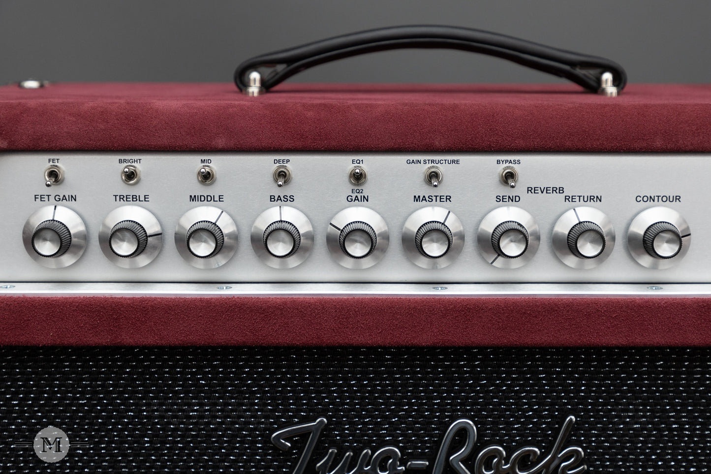 Two-Rock Amplifiers - Classic Reverb Signature 40/20 Watt Head - Silver Chassis - Burgundy Suede w/Black Sparkle Matrix Grillcloth w/Matching 2x12" Cabinet
