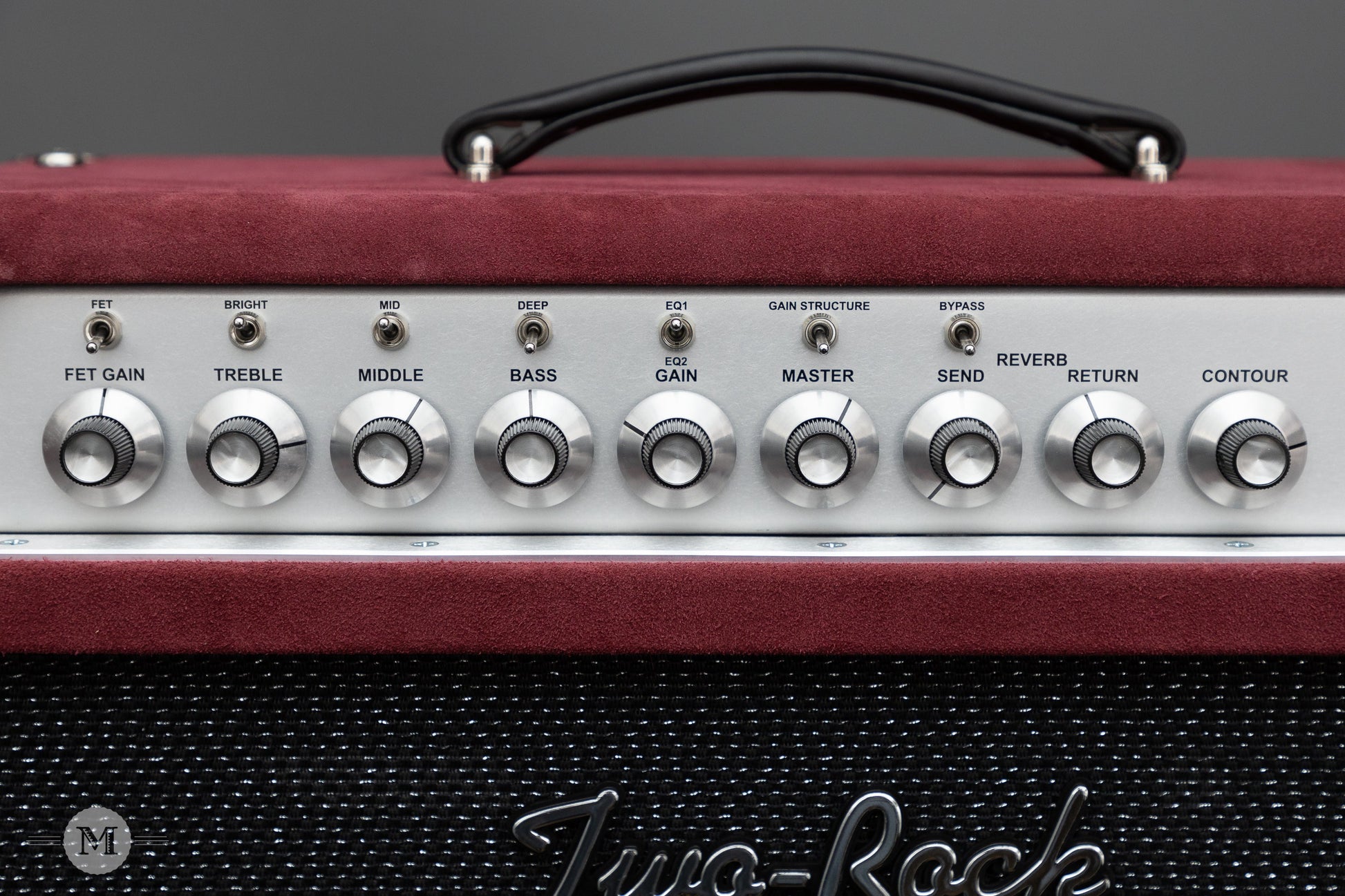 Two-Rock Amplifiers - Classic Reverb Signature 40/20 Watt Head - Silver Chassis - Burgundy Suede w/Black Sparkle Matrix Grillcloth w/Matching 2x12" Cabinet