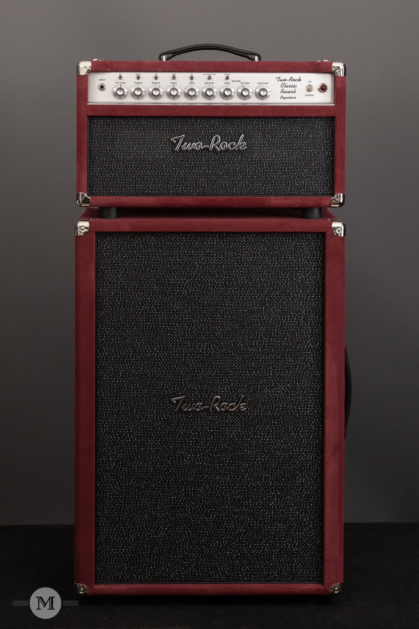 Two-Rock Amplifiers - Classic Reverb Signature 40/20 Watt Head - Silver Chassis - Burgundy Suede w/Black Sparkle Matrix Grillcloth w/Matching 2x12" Cabinet
