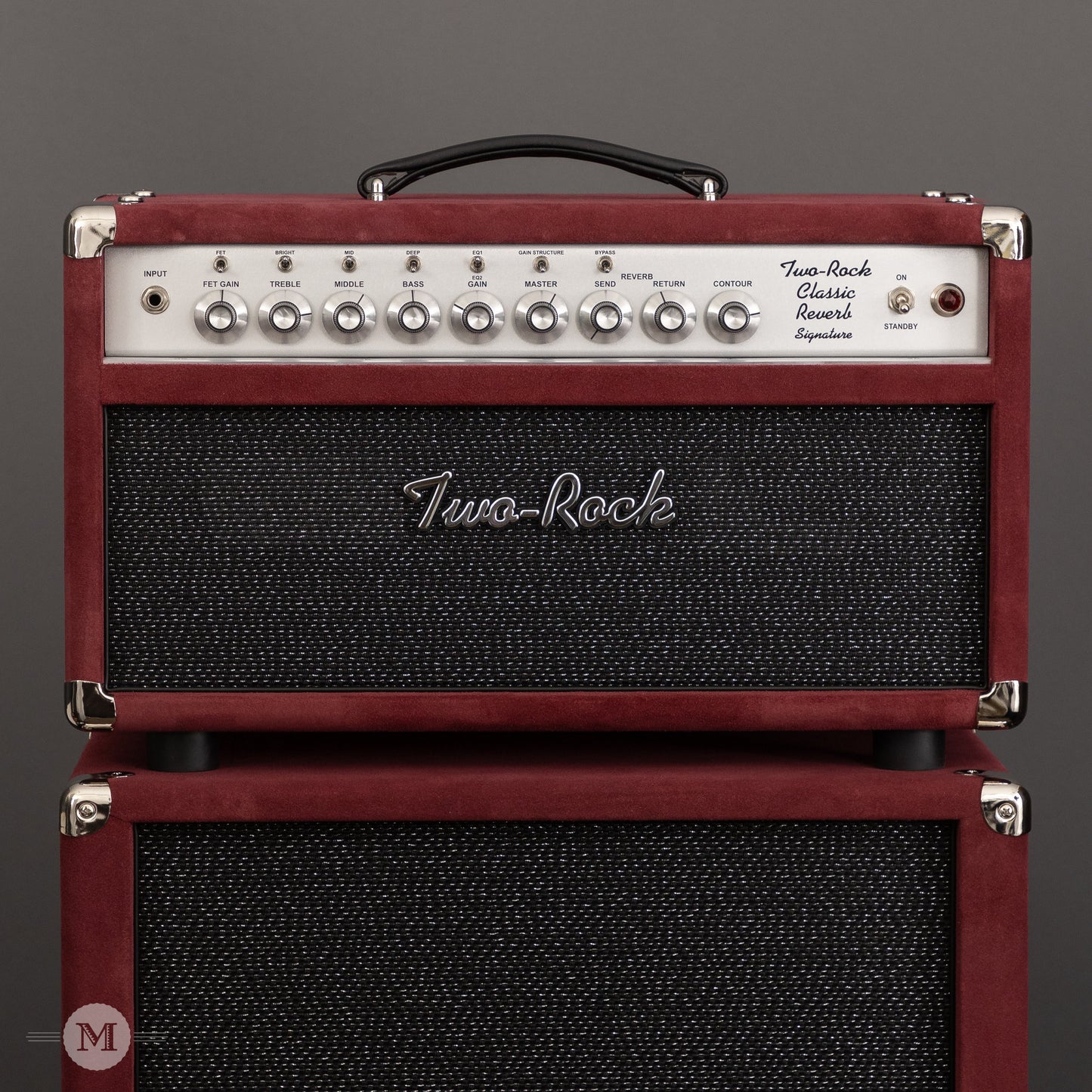 Two-Rock Amplifiers - Classic Reverb Signature 40/20 Watt Head - Silver Chassis - Burgundy Suede w/Black Sparkle Matrix Grillcloth w/Matching 2x12" Cabinet