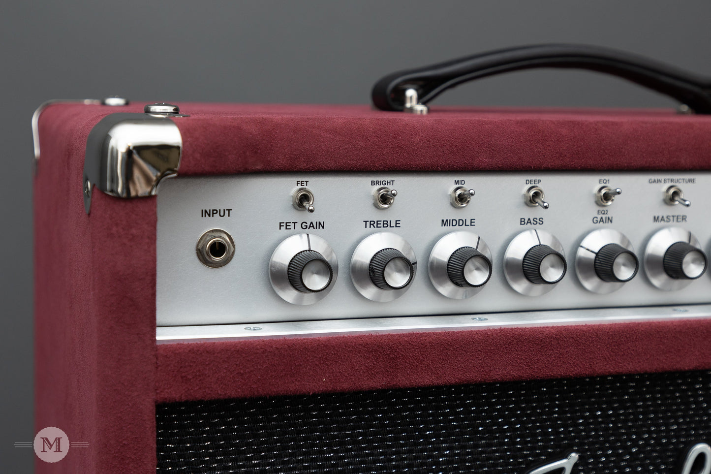 Two-Rock Amplifiers - Classic Reverb Signature 40/20 Watt Head - Silver Chassis - Burgundy Suede w/Black Sparkle Matrix Grillcloth w/Matching 2x12" Cabinet