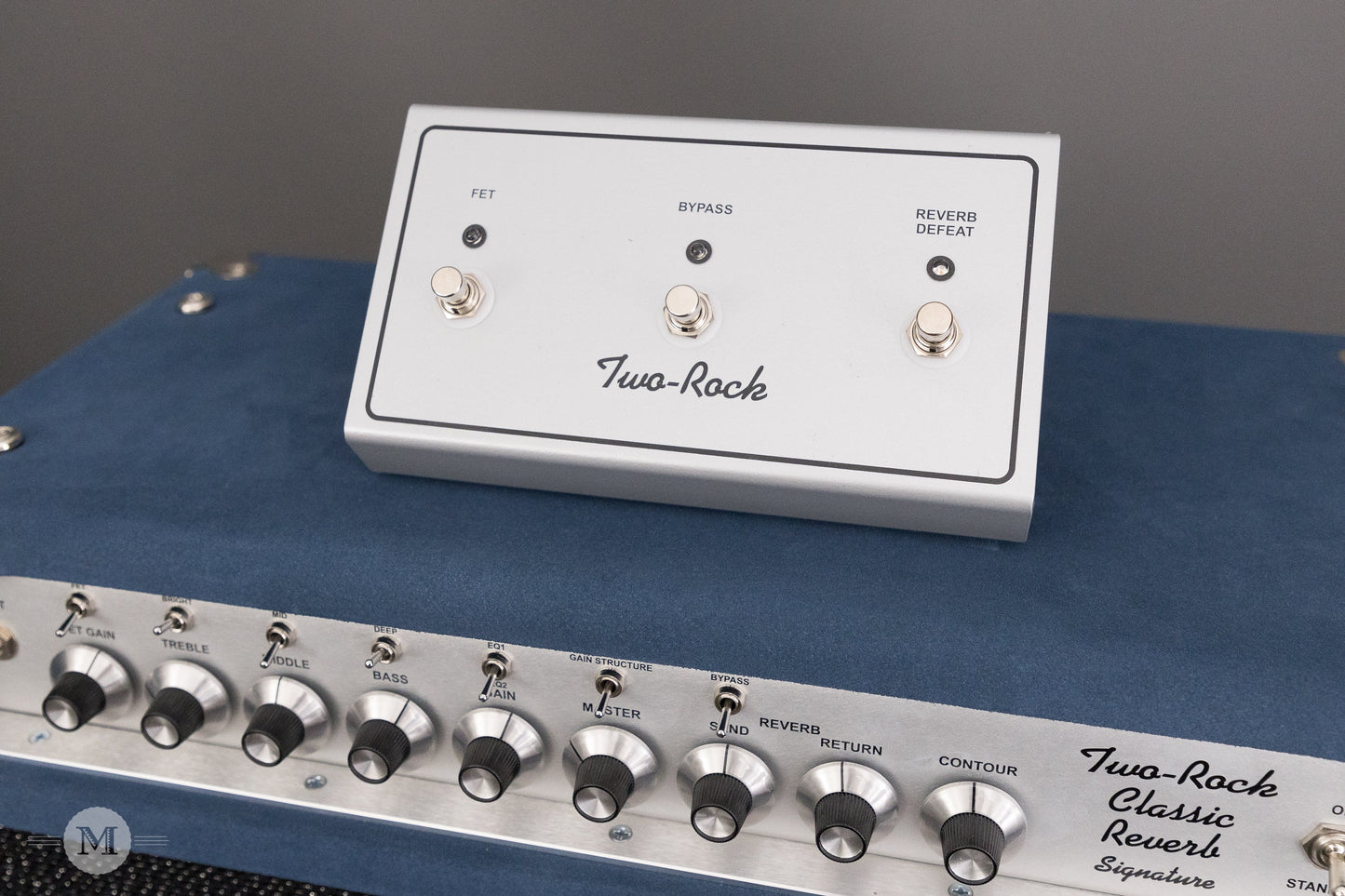 Two-Rock Amplifiers - Classic Reverb Signature 50 Watt Head - Silver Chassis - Denim Suede w/ Sparkle Matrix Cloth with Matching 2x12 Cabinet