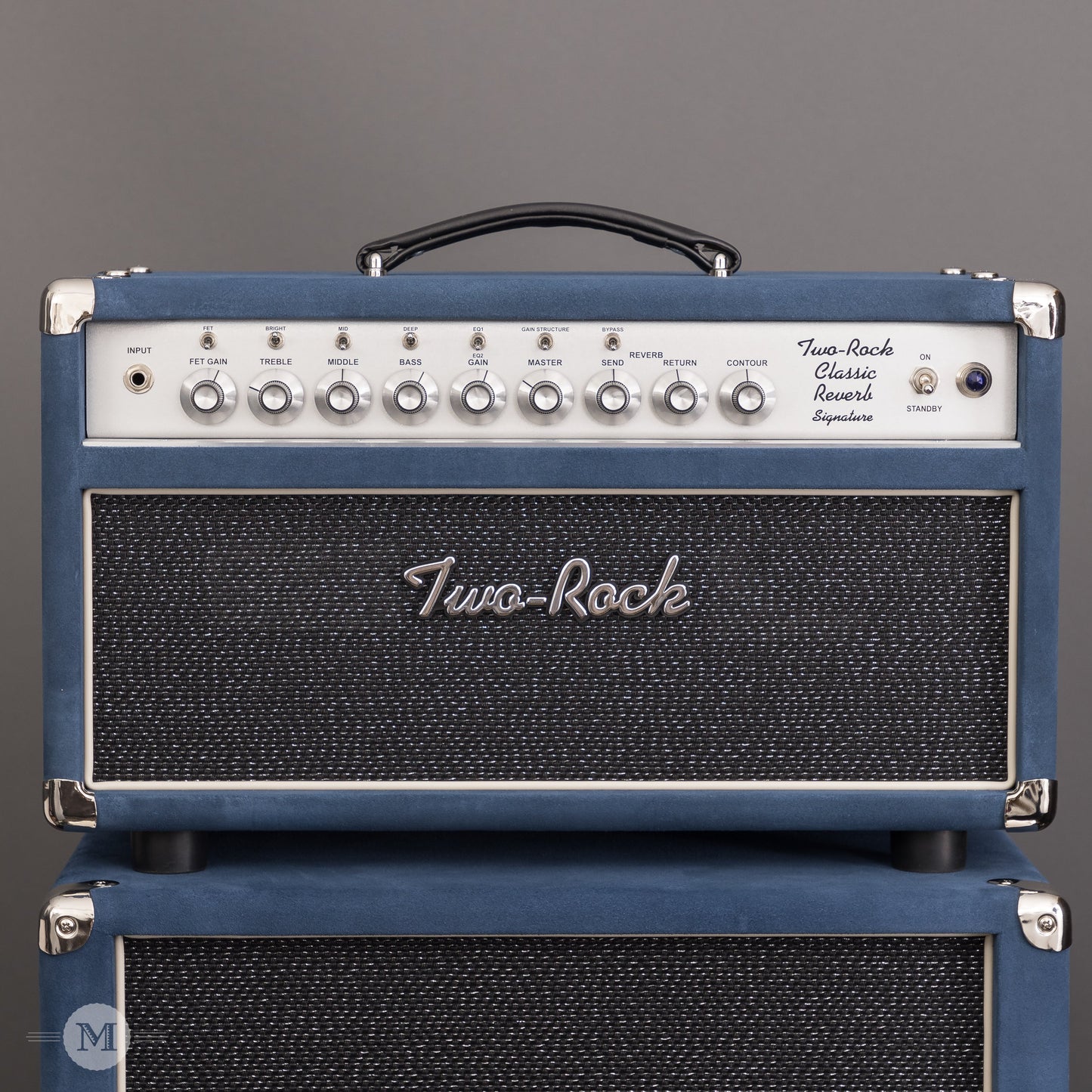 Two-Rock Amplifiers - Classic Reverb Signature 50 Watt Head - Silver Chassis - Denim Suede w/ Sparkle Matrix Cloth with Matching 2x12 Cabinet