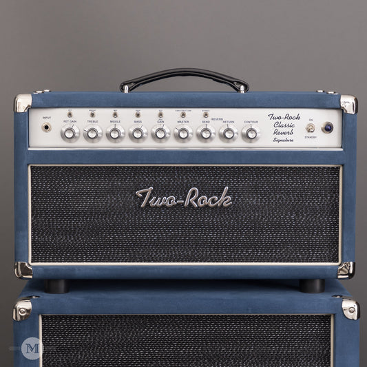 Two-Rock Amplifiers - Classic Reverb Signature 50 Watt Head - Silver Chassis - Denim Suede w/ Sparkle Matrix Cloth with Matching 2x12 Cabinet
