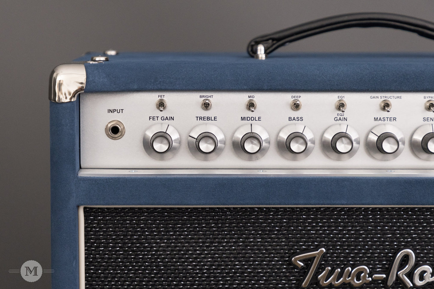 Two-Rock Amplifiers - Classic Reverb Signature 50 Watt Head - Silver Chassis - Denim Suede w/ Sparkle Matrix Cloth with Matching 2x12 Cabinet
