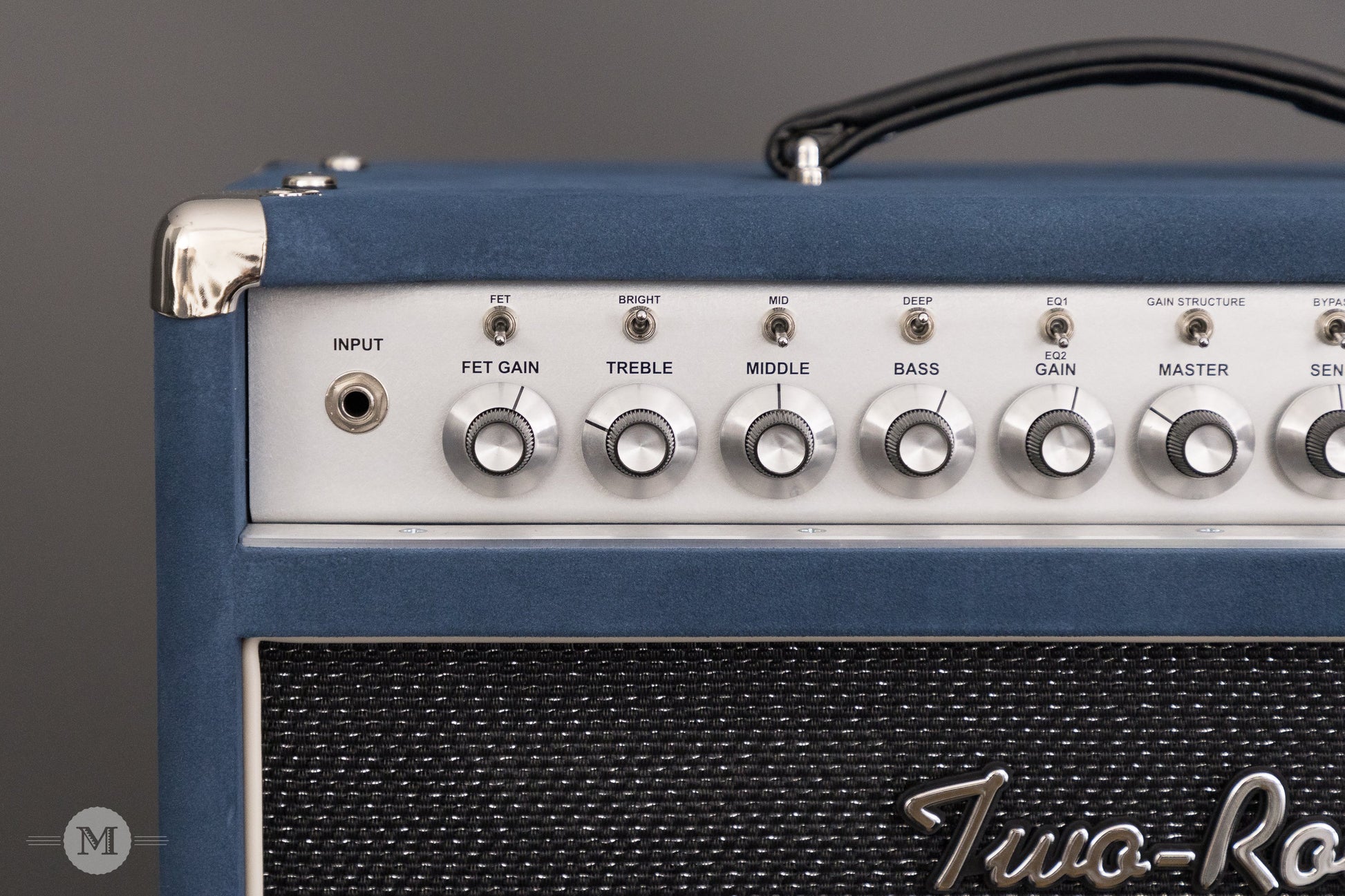 Two-Rock Amplifiers - Classic Reverb Signature 50 Watt Head - Silver Chassis - Denim Suede w/ Sparkle Matrix Cloth with Matching 2x12 Cabinet