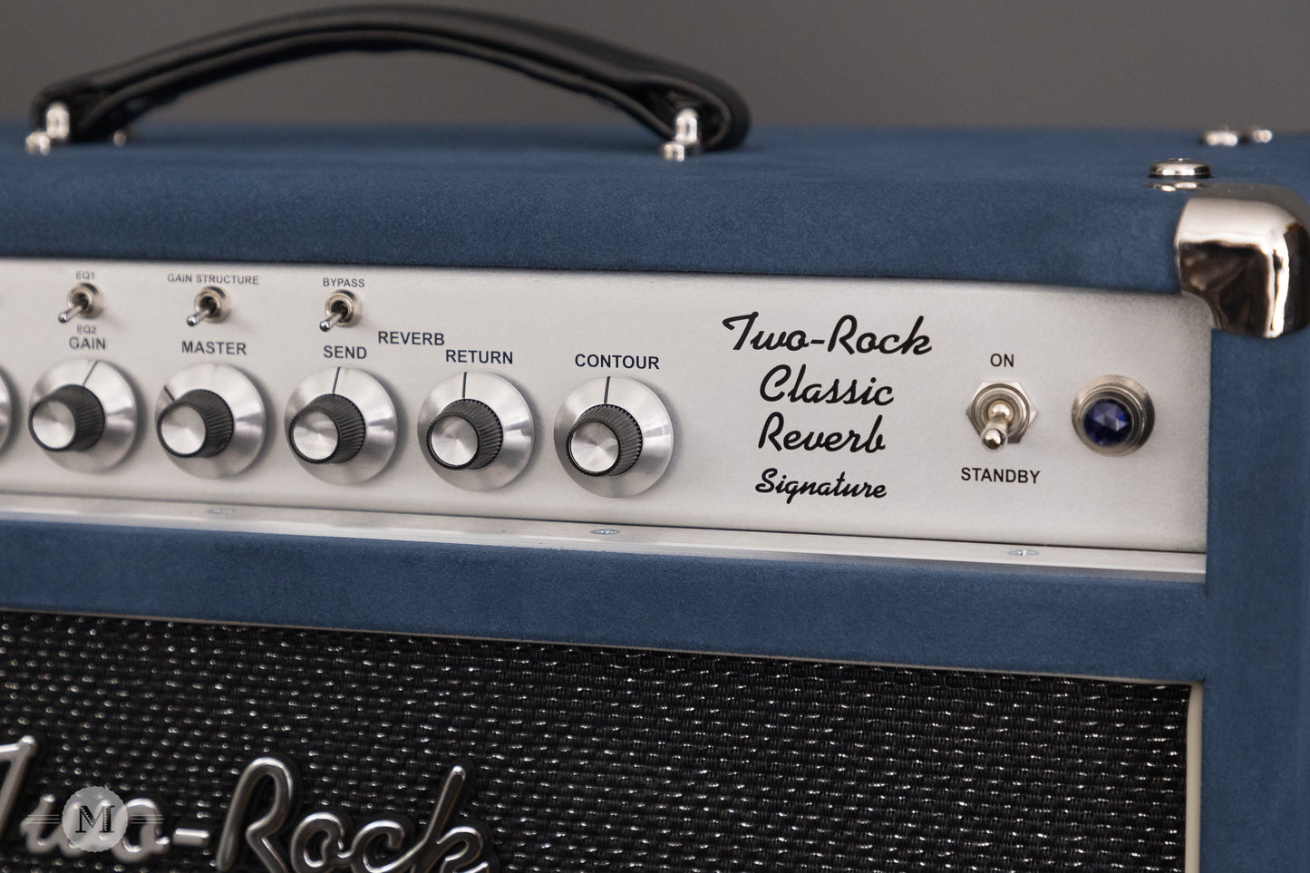 Two-Rock Amplifiers - Classic Reverb Signature 50 Watt Head - Silver Chassis - Denim Suede w/ Sparkle Matrix Cloth with Matching 2x12 Cabinet