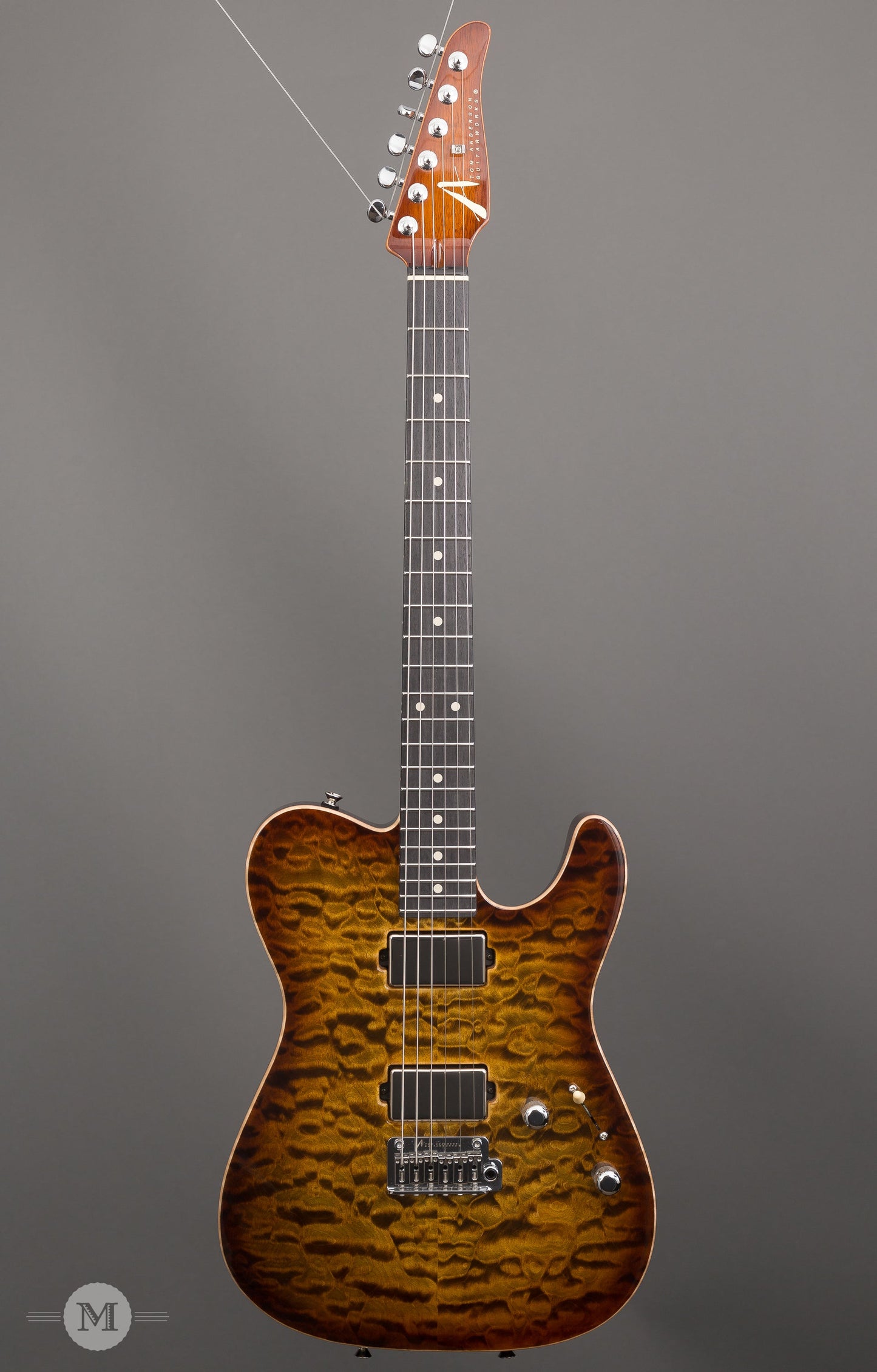 Tom Anderson Guitars - Cobra T - Light Tiger Eye Burst with Binding