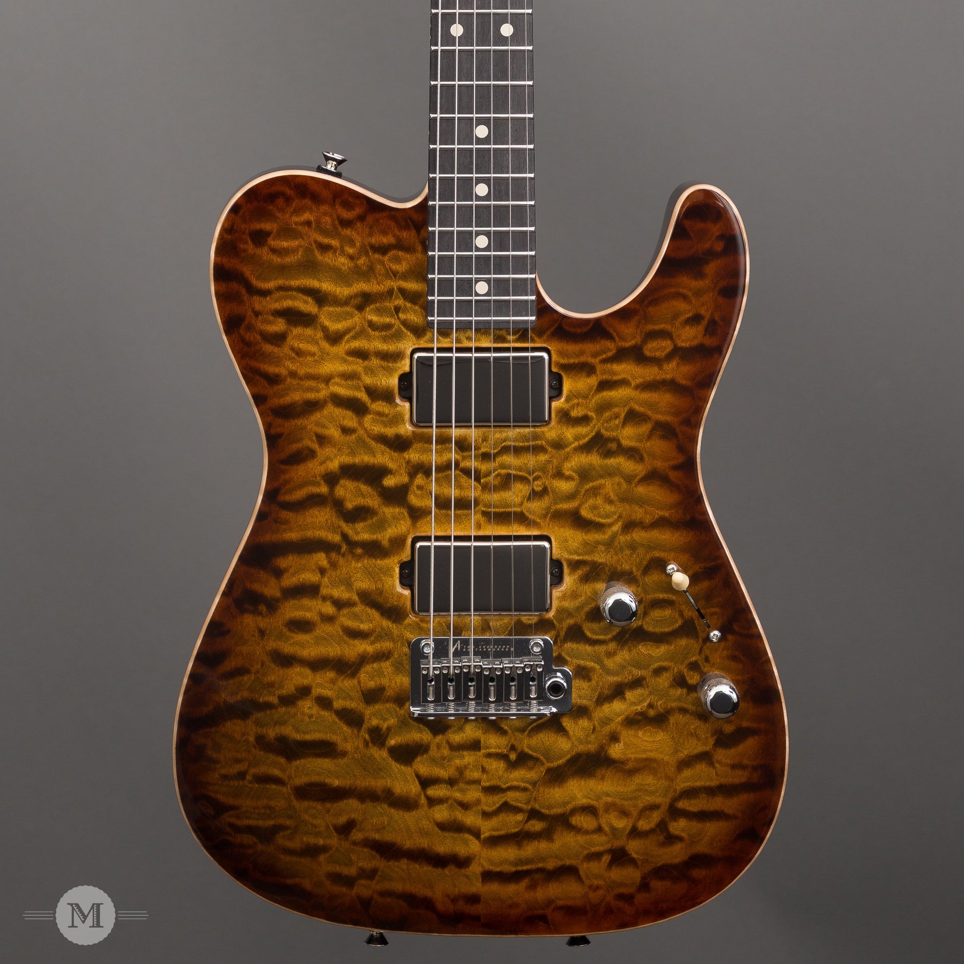 Tom Anderson Guitars - Cobra T - Light Tiger Eye Burst with Binding