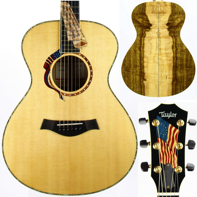 MINT & UNPLAYED! 2002 Taylor Liberty Tree Grand Concert Guitar LTG - US Flag, Declaration of Independence Inlays!