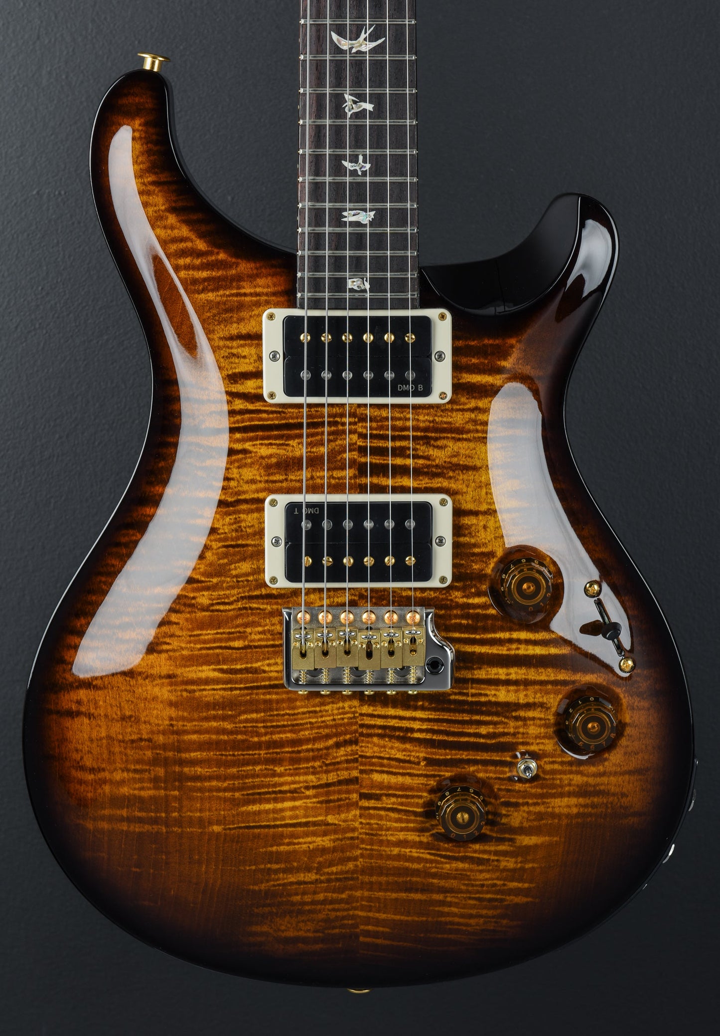 Custom 24 Piezo 10 Top - Black Gold Wraparound Burst