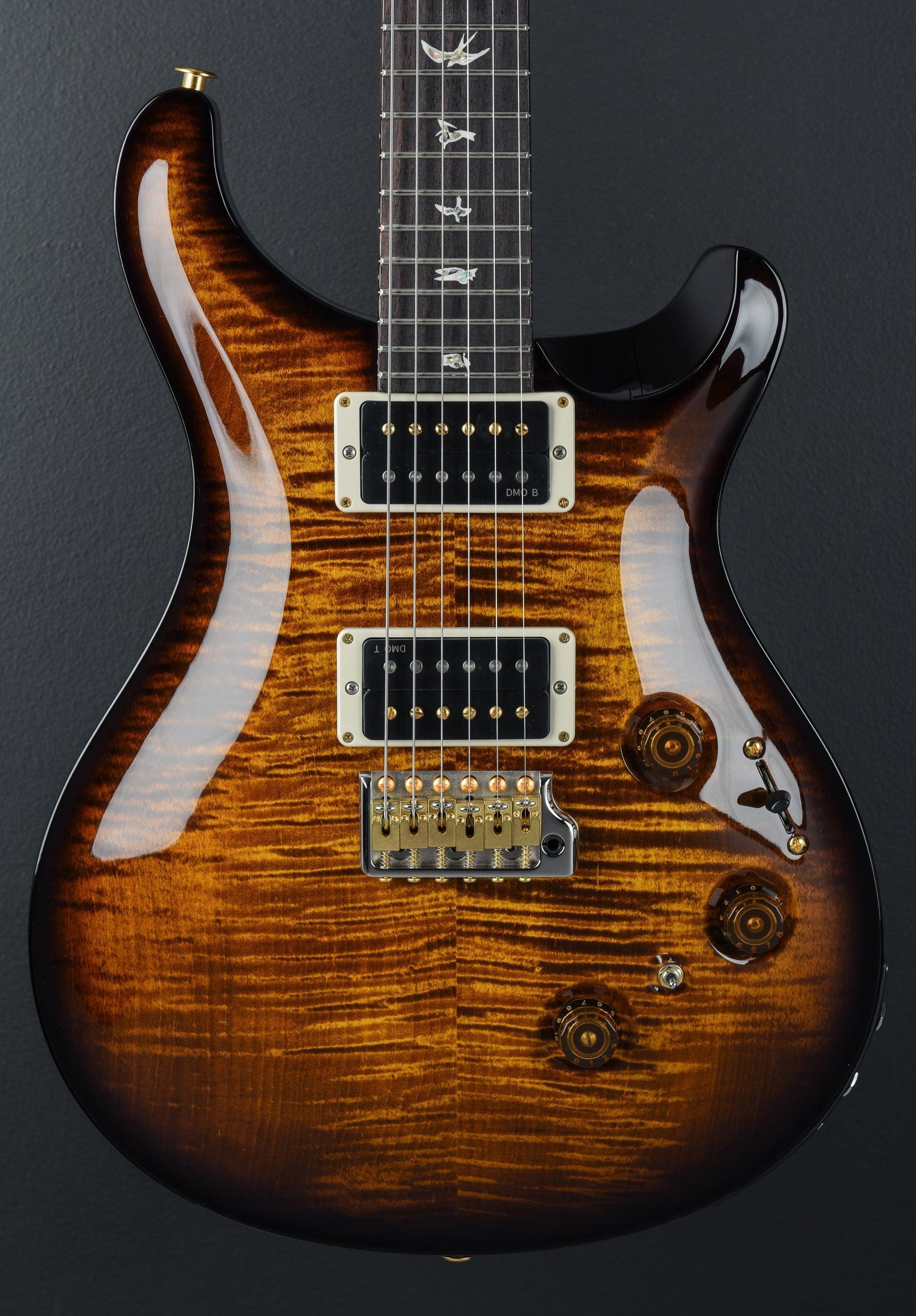 Custom 24 Piezo 10 Top - Black Gold Wraparound Burst