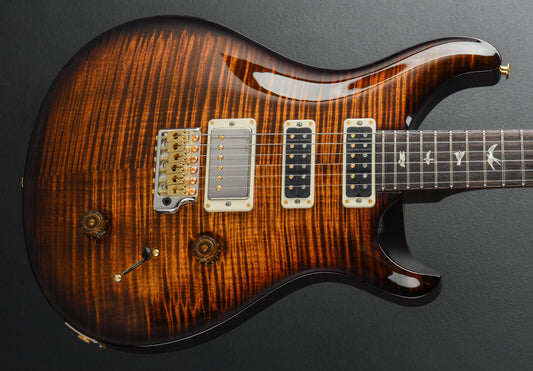 Studio 10 Top - Black Gold Wraparound Burst