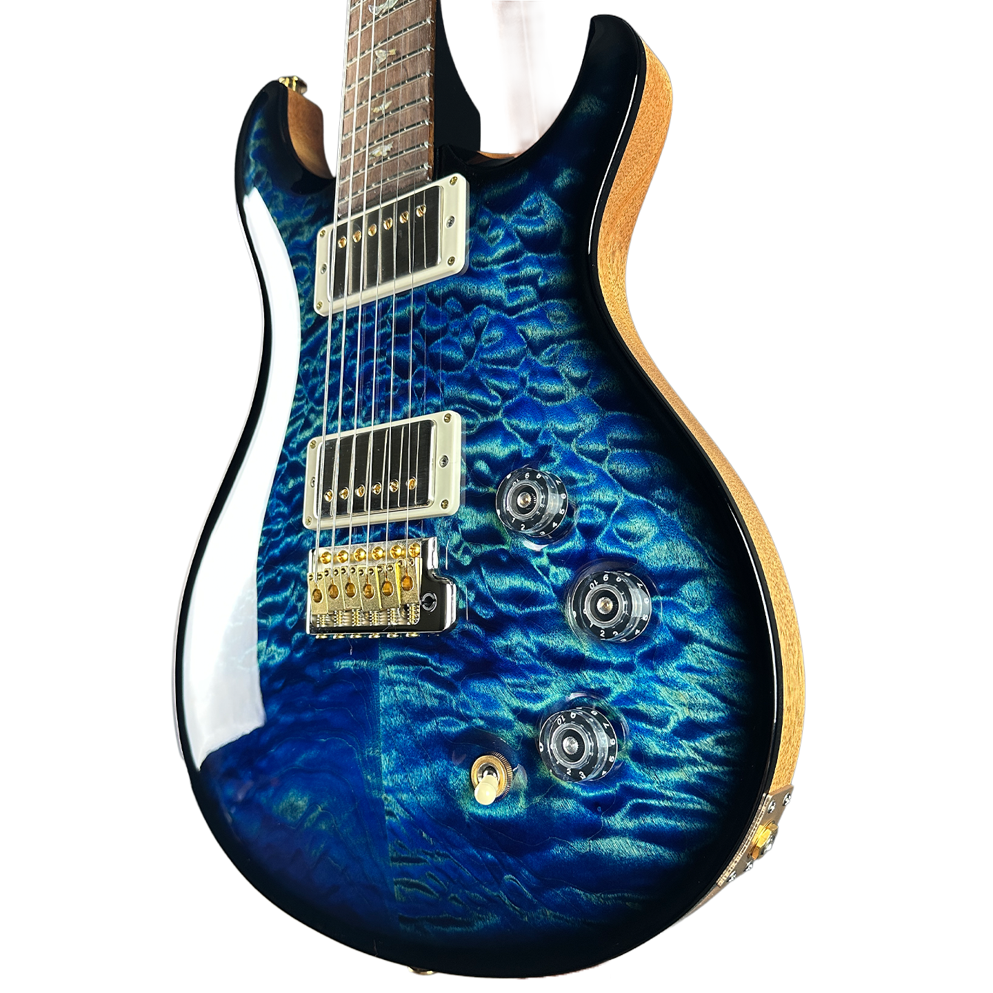 PRS Wood Library DGT Quilt 10 Top Faded Whale Blue Smokeburst w/case 0408148