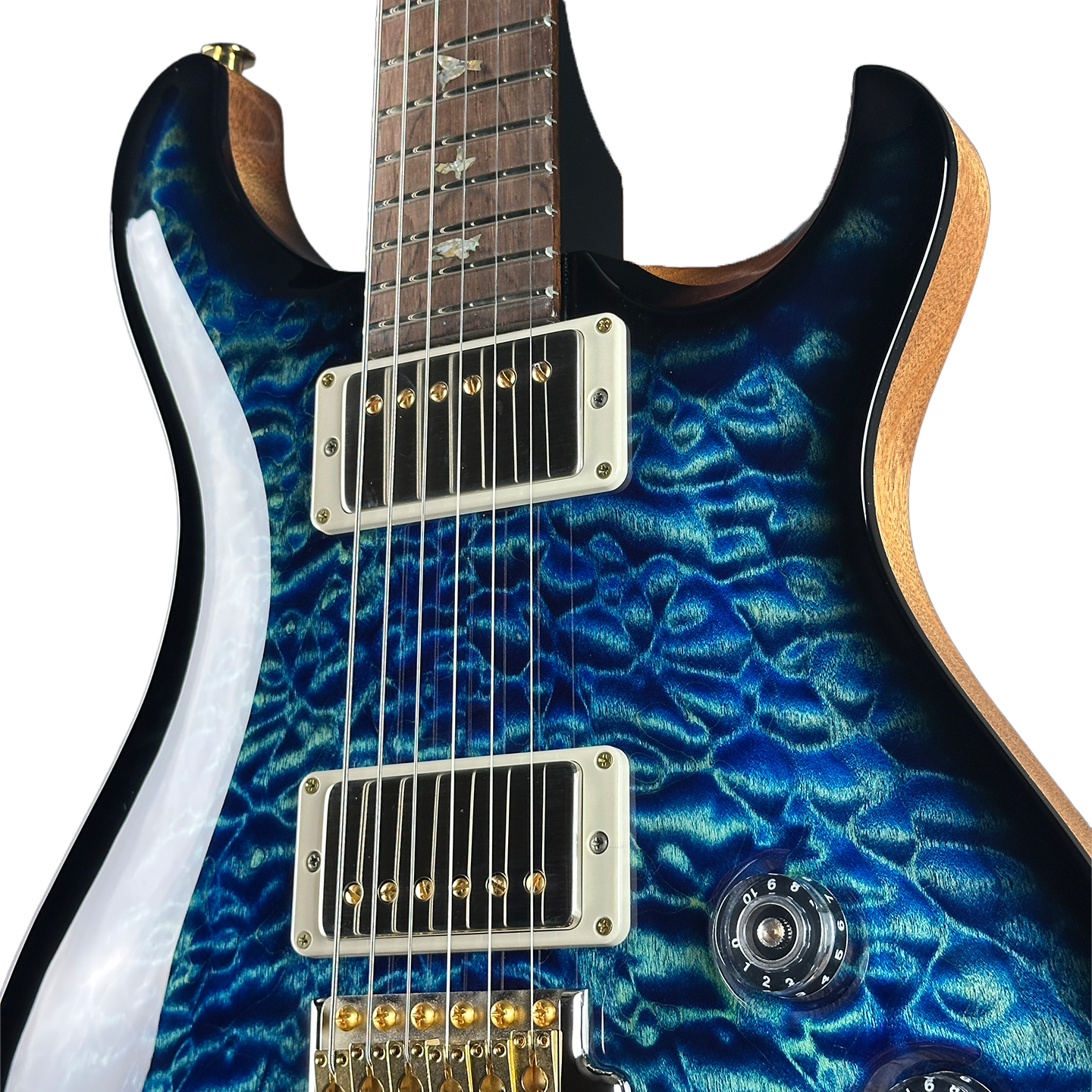 PRS Wood Library DGT Quilt 10 Top Faded Whale Blue Smokeburst w/case 0408148
