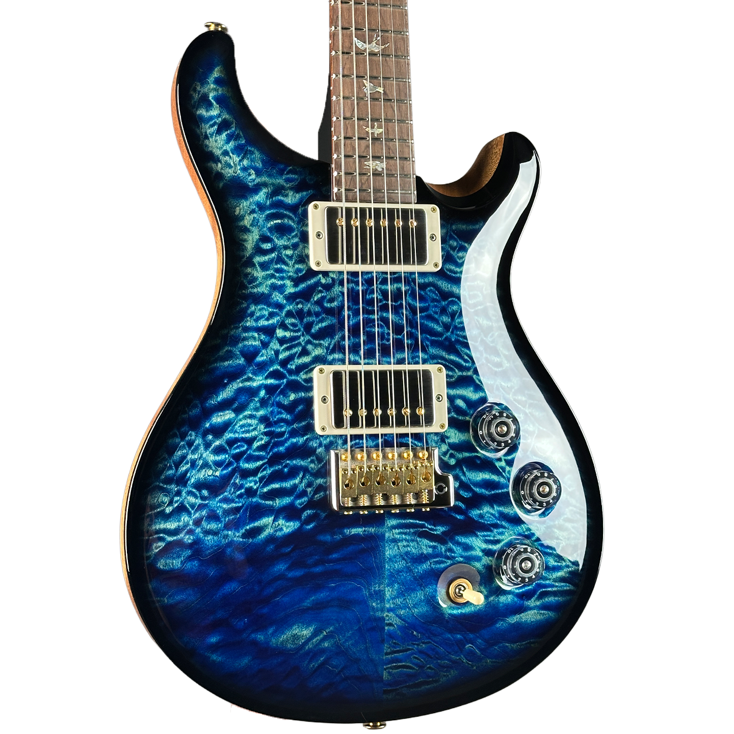 PRS Wood Library DGT Quilt 10 Top Faded Whale Blue Smokeburst w/case 0408148
