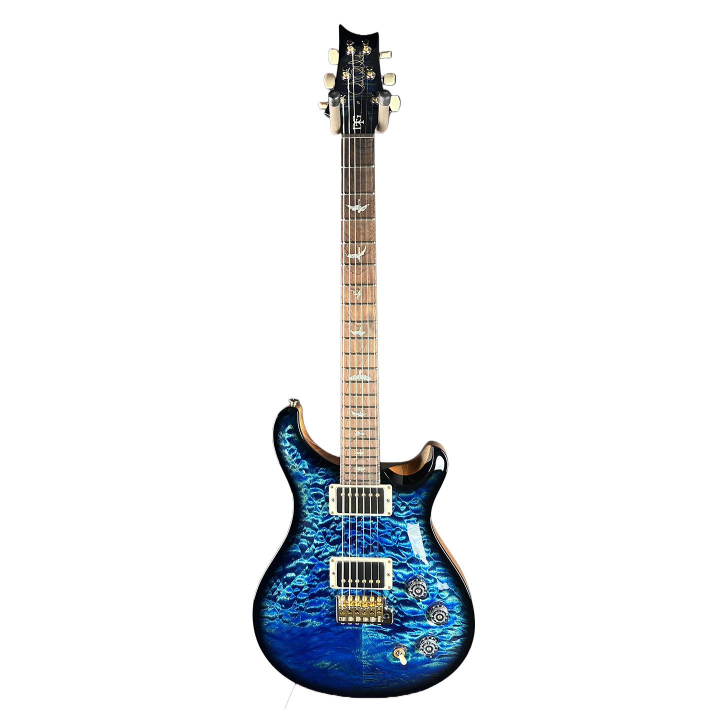 PRS Wood Library DGT Quilt 10 Top Faded Whale Blue Smokeburst w/case 0408148