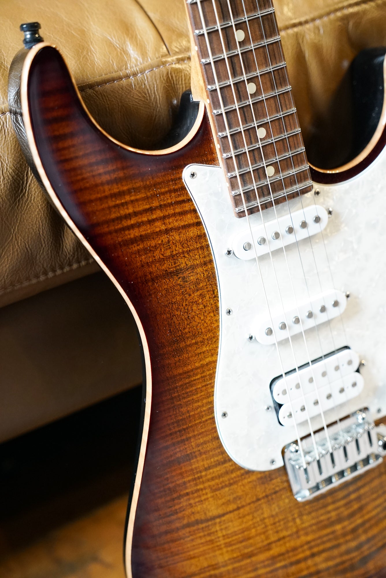 Pre-Owned Suhr Standard Bengal Burst in case