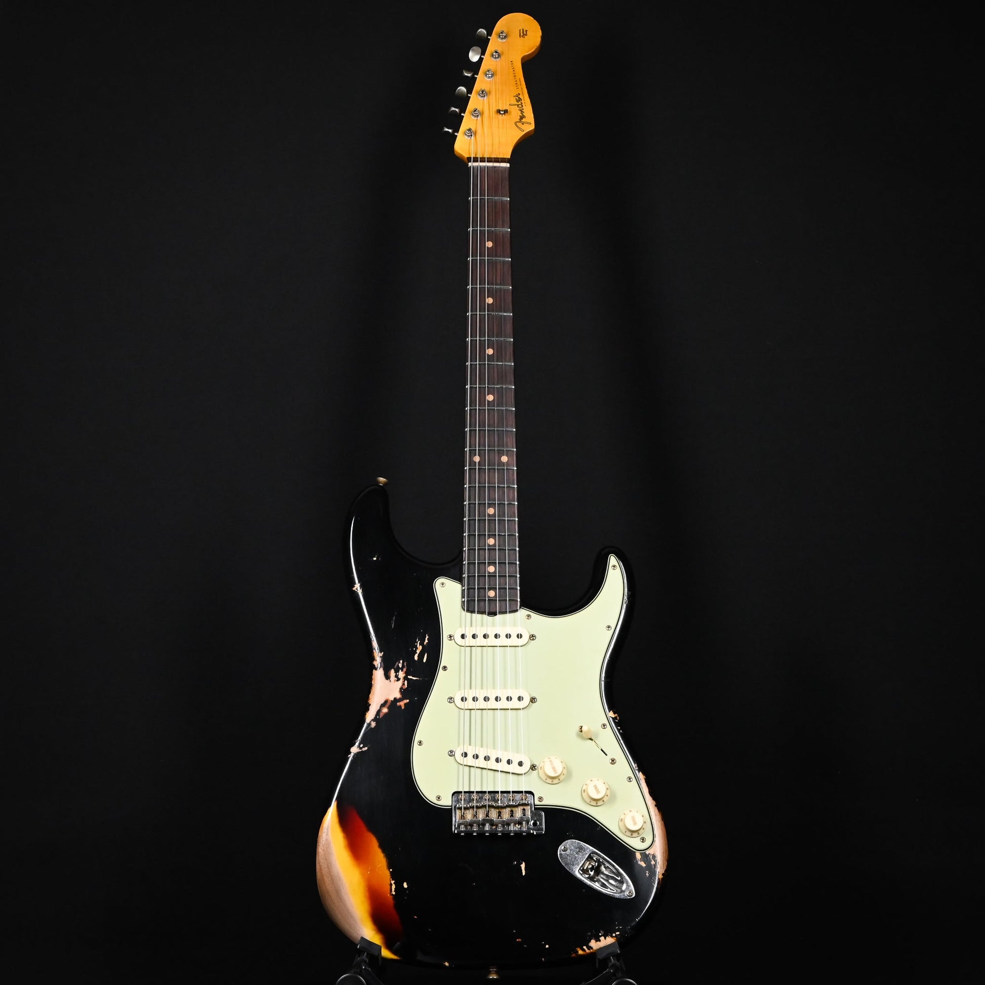 Fender Custom Shop '60 Stratocaster Heavy Relic- Aged Black / 3-color Sunburst 2025 (CZ584483)