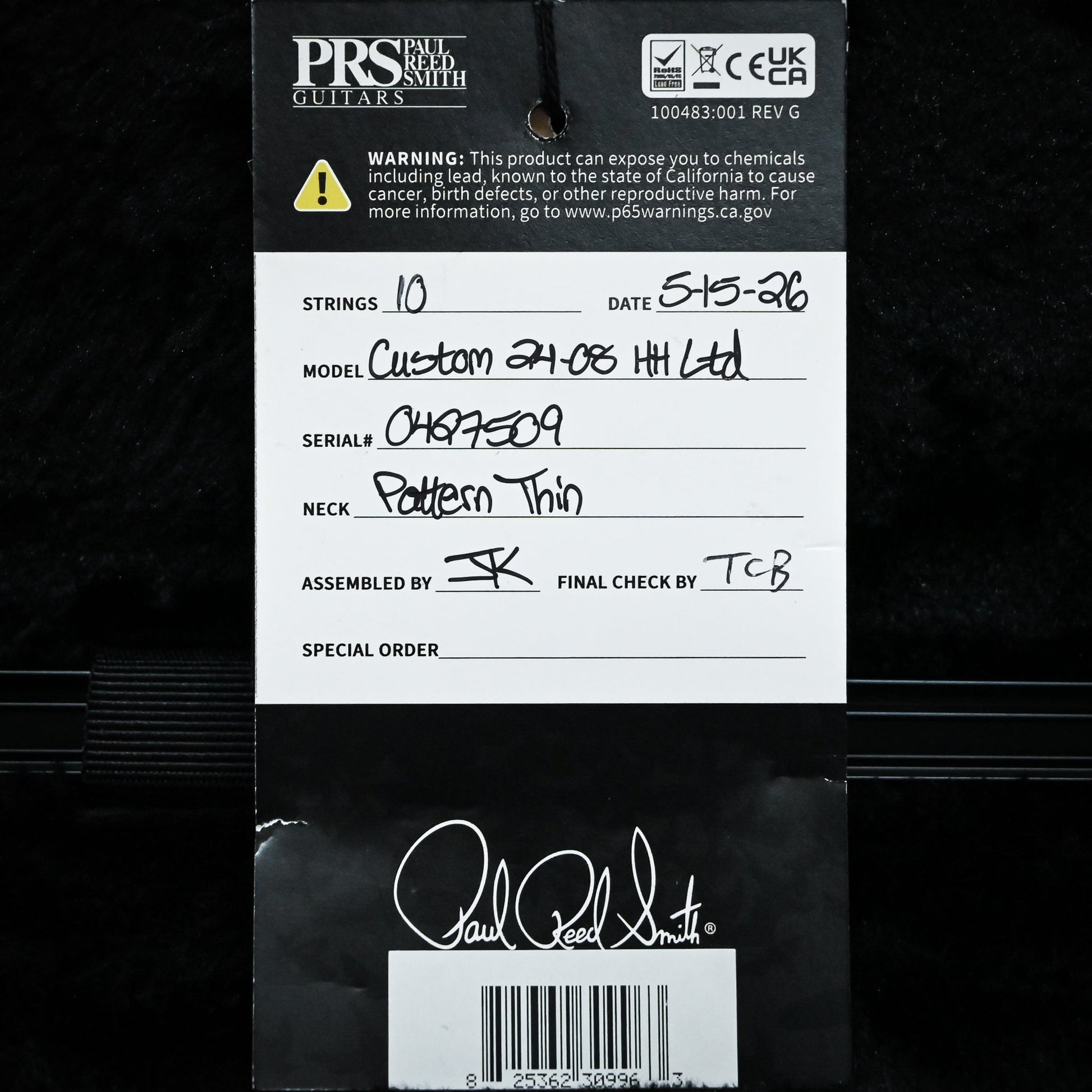 PRS Custom 24-08 w/ 10-Top, Flame Maple Neck, & DMO Pickups Electric Guitar- Sprayer's Choice 2026 (0427509)