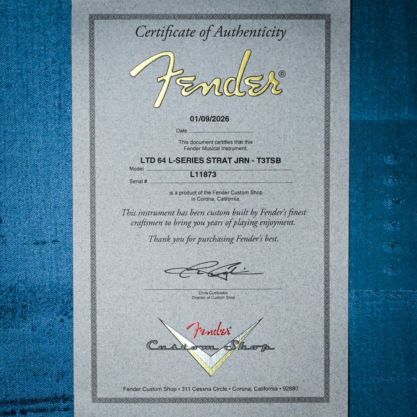 Fender Custom Shop Limited Edition 64 L-Series Stratocaster Journeyman- Aged Target 3-Tone Sunburst 2026 (L11873)