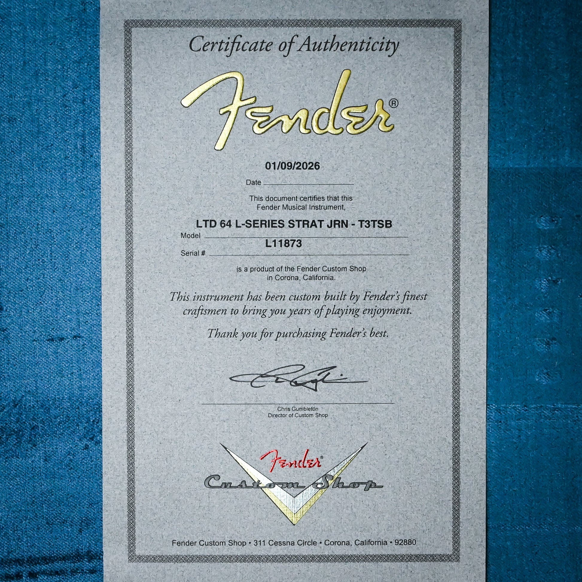 Fender Custom Shop Limited Edition 64 L-Series Stratocaster Journeyman- Aged Target 3-Tone Sunburst 2026 (L11873)