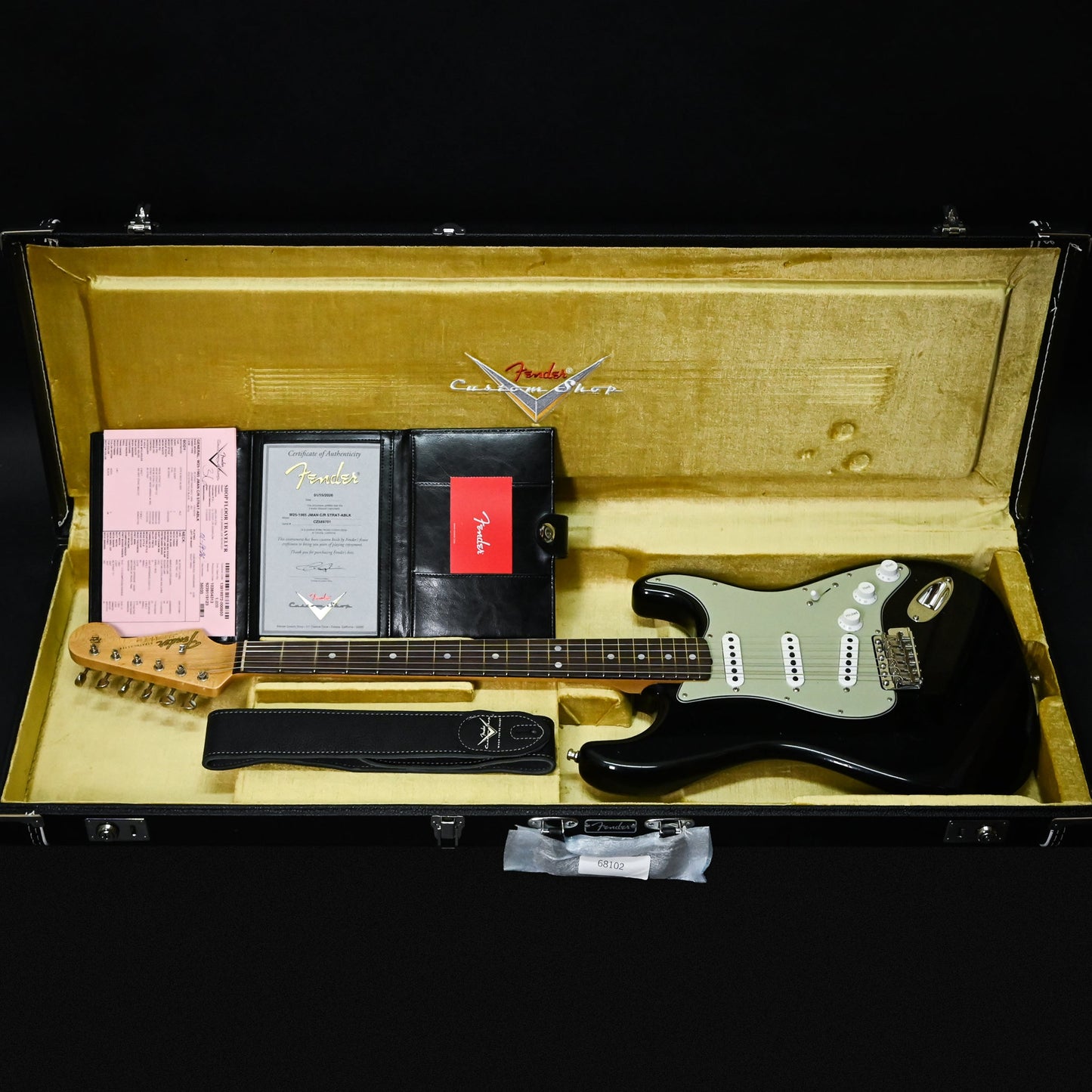 Fender Custom Shop NAMM 2025 Limited Edition 1965 Compound Radius Stratocaster Journeyman w/ Closet Classic Hardware- Aged Black 2026 (CZ589701)
