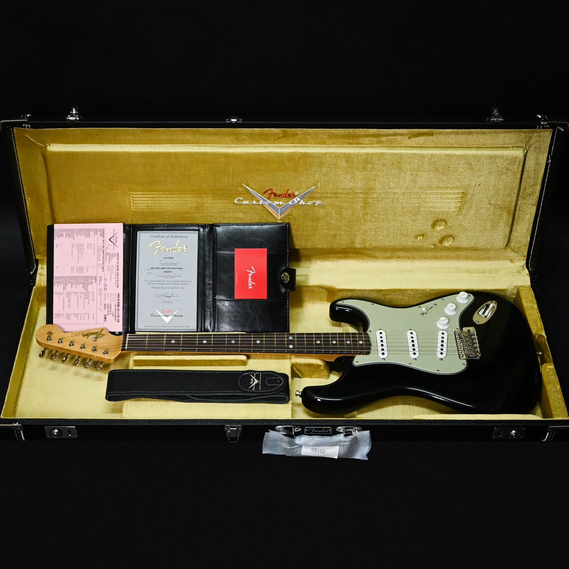Fender Custom Shop NAMM 2025 Limited Edition 1965 Compound Radius Stratocaster Journeyman w/ Closet Classic Hardware- Aged Black 2026 (CZ589701)