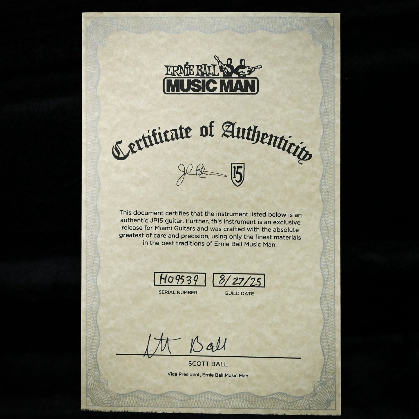 Ernie Ball Music Man JP15 John Petrucci Signature *Miami Guitar Exclusive* - Olallieberry Flame 2025 (H09539)