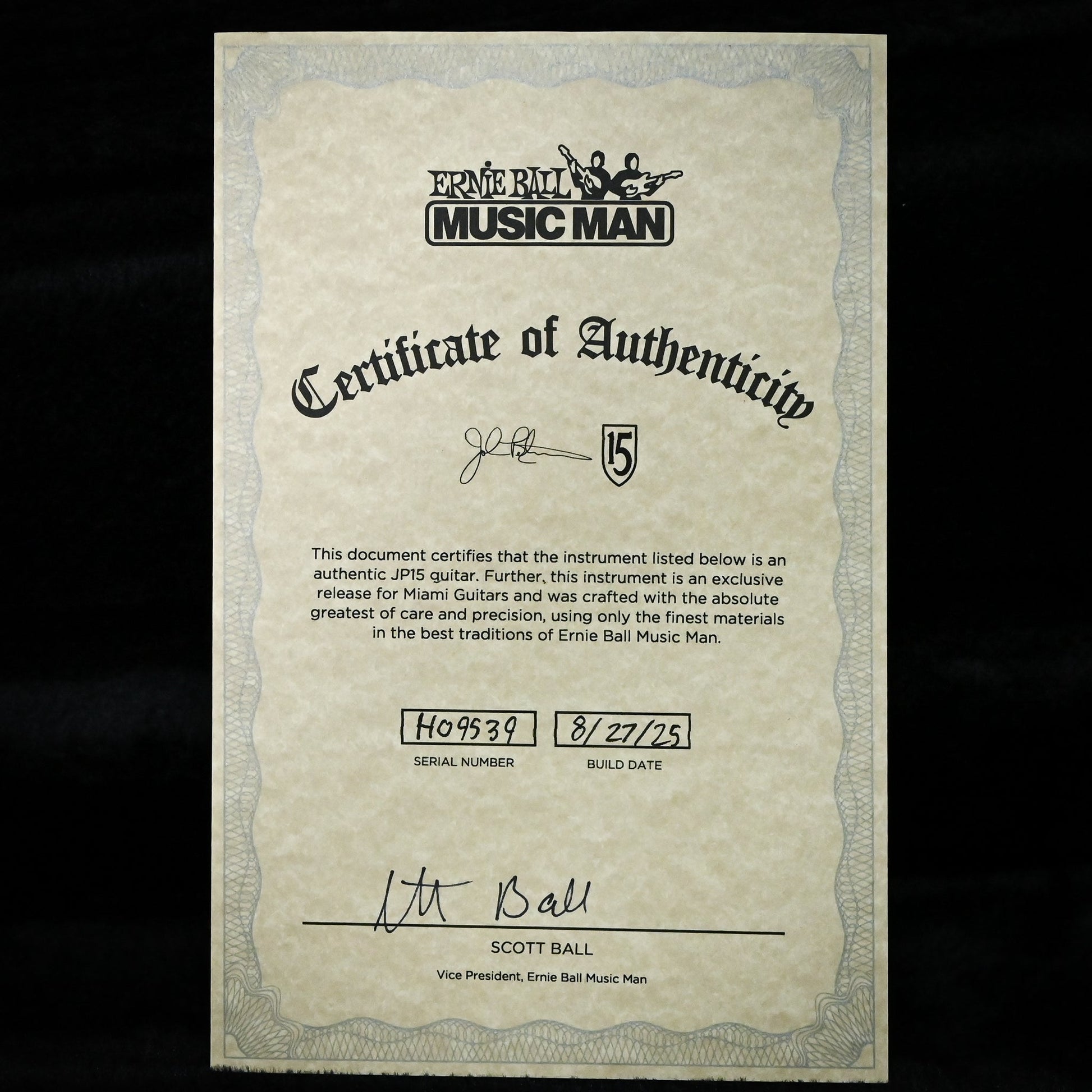 Ernie Ball Music Man JP15 John Petrucci Signature *Miami Guitar Exclusive* - Olallieberry Flame 2025 (H09539)