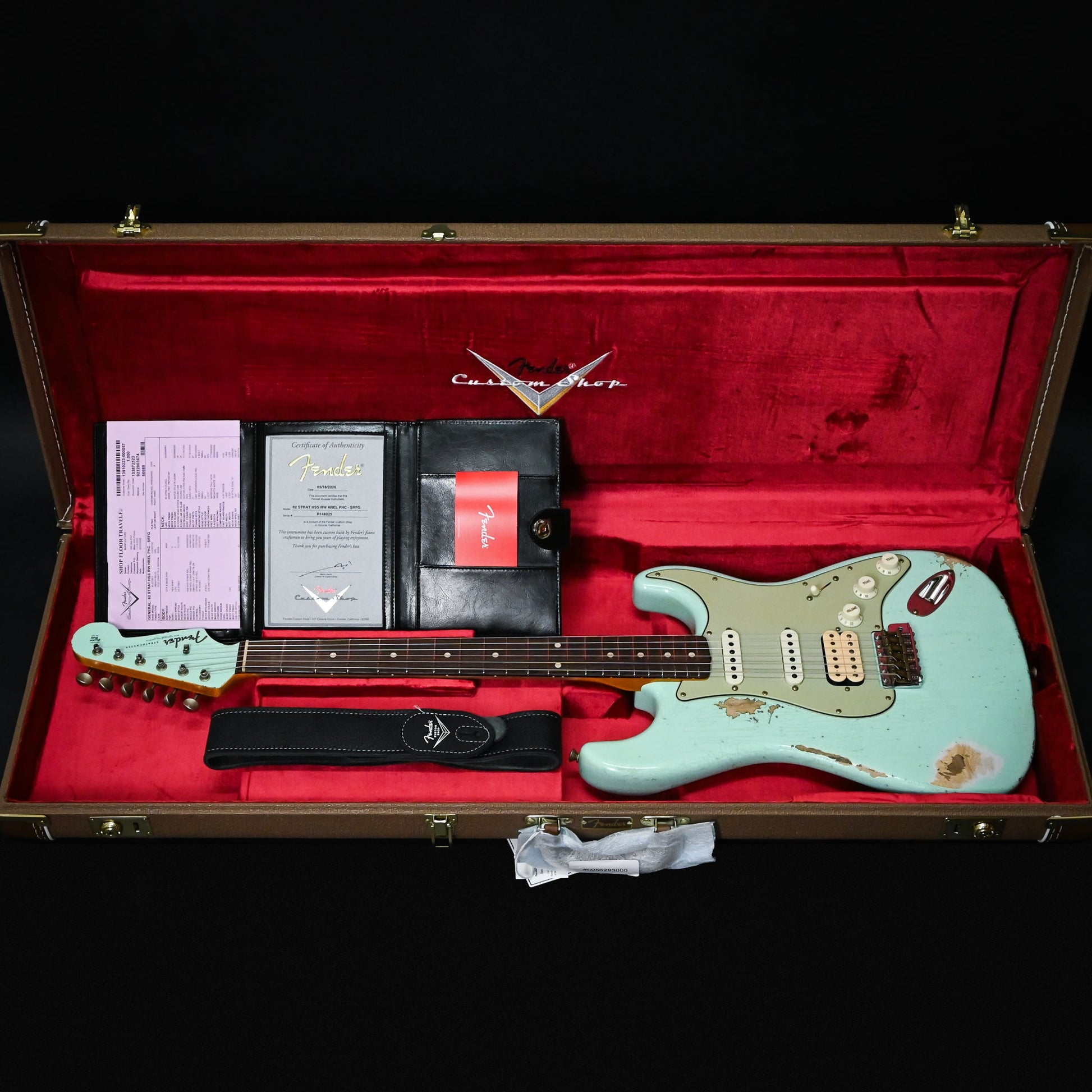 Fender Custom Shop '62 Stratocaster HSS w/ Painted Headcap, Heavy Relic- Surf Green 2026 (R148025)
