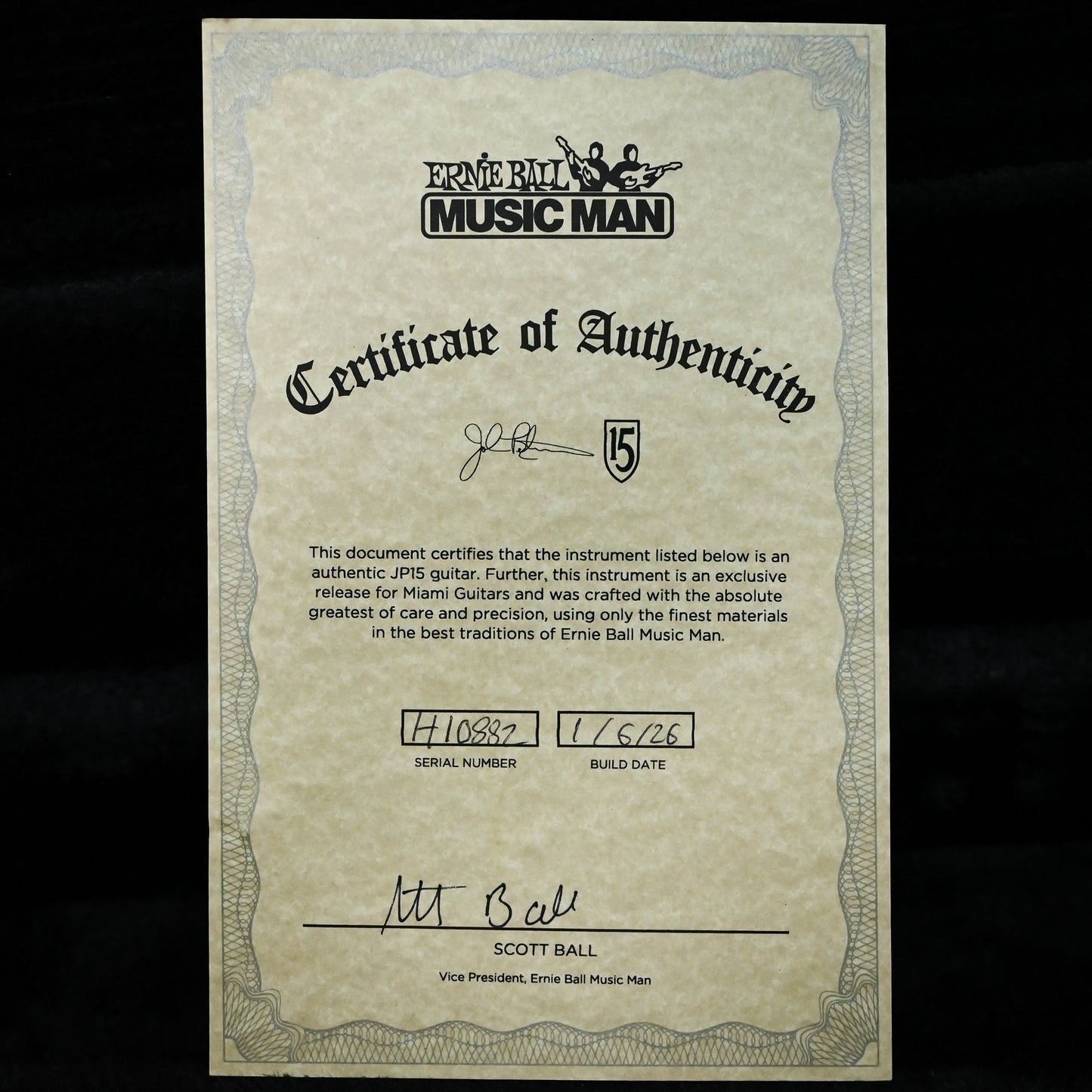 Ernie Ball Music Man Music Man JP15 John Petrucci Signature *Miami Guitar Exclusive* - Olallieberry Quilt 2026 (H10882)