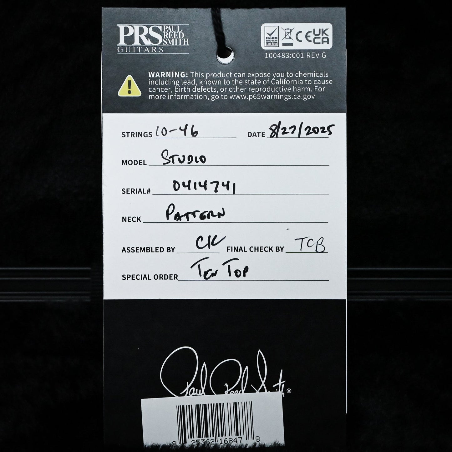 PRS Studio w/ 10-Top Electric Guitar- Cobalt Smokeburst 2025 (0414741)