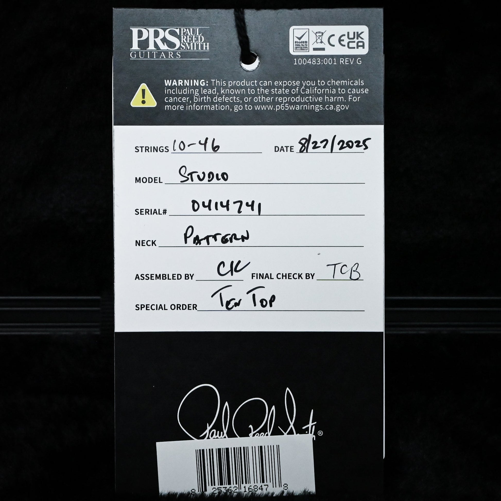 PRS Studio w/ 10-Top Electric Guitar- Cobalt Smokeburst 2025 (0414741)