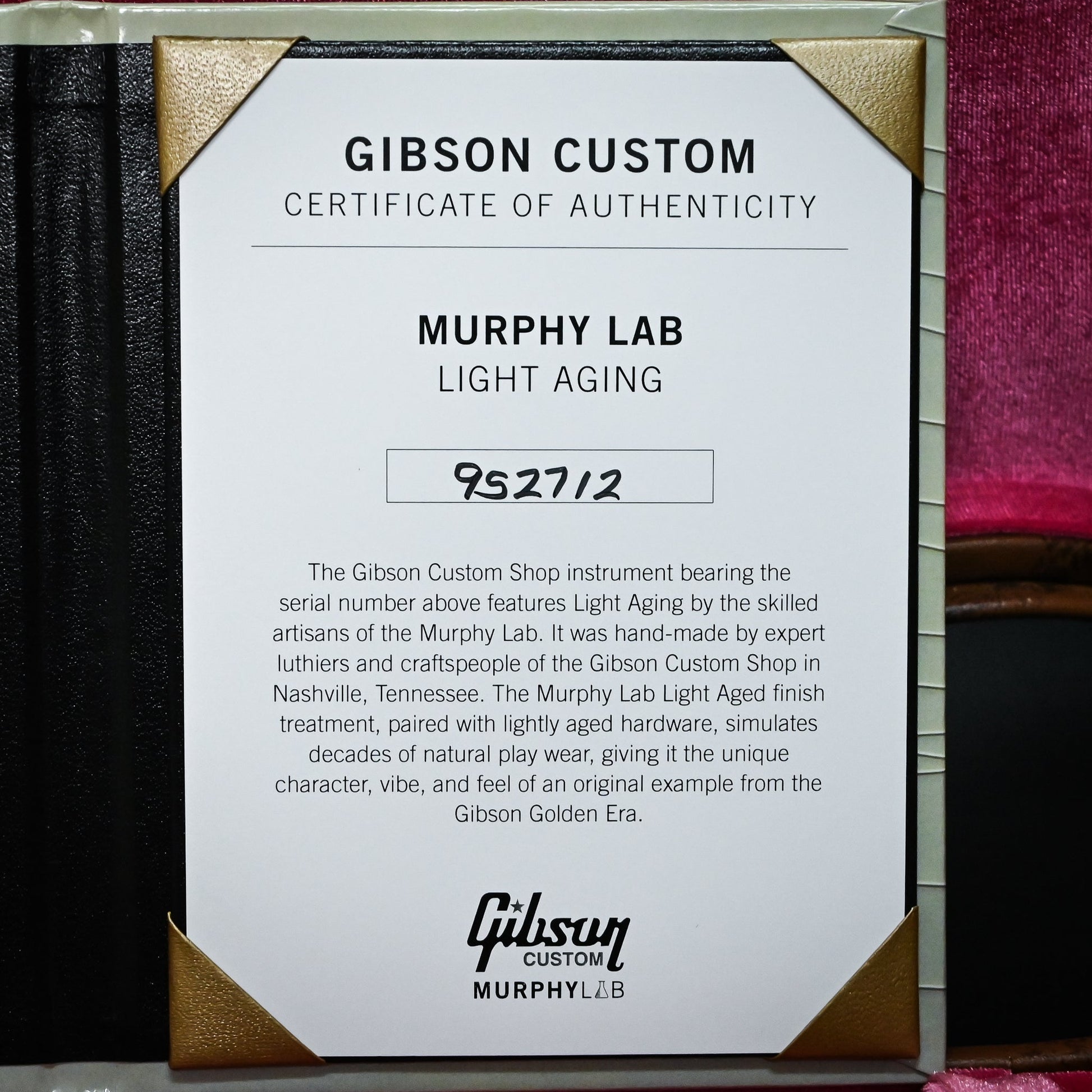 Gibson Custom Dealer Select 1959 Les Paul Standard Reissue Plain Top Murphy Lab Light Aged- "Beauty of the Burst" Page 122 (952712)