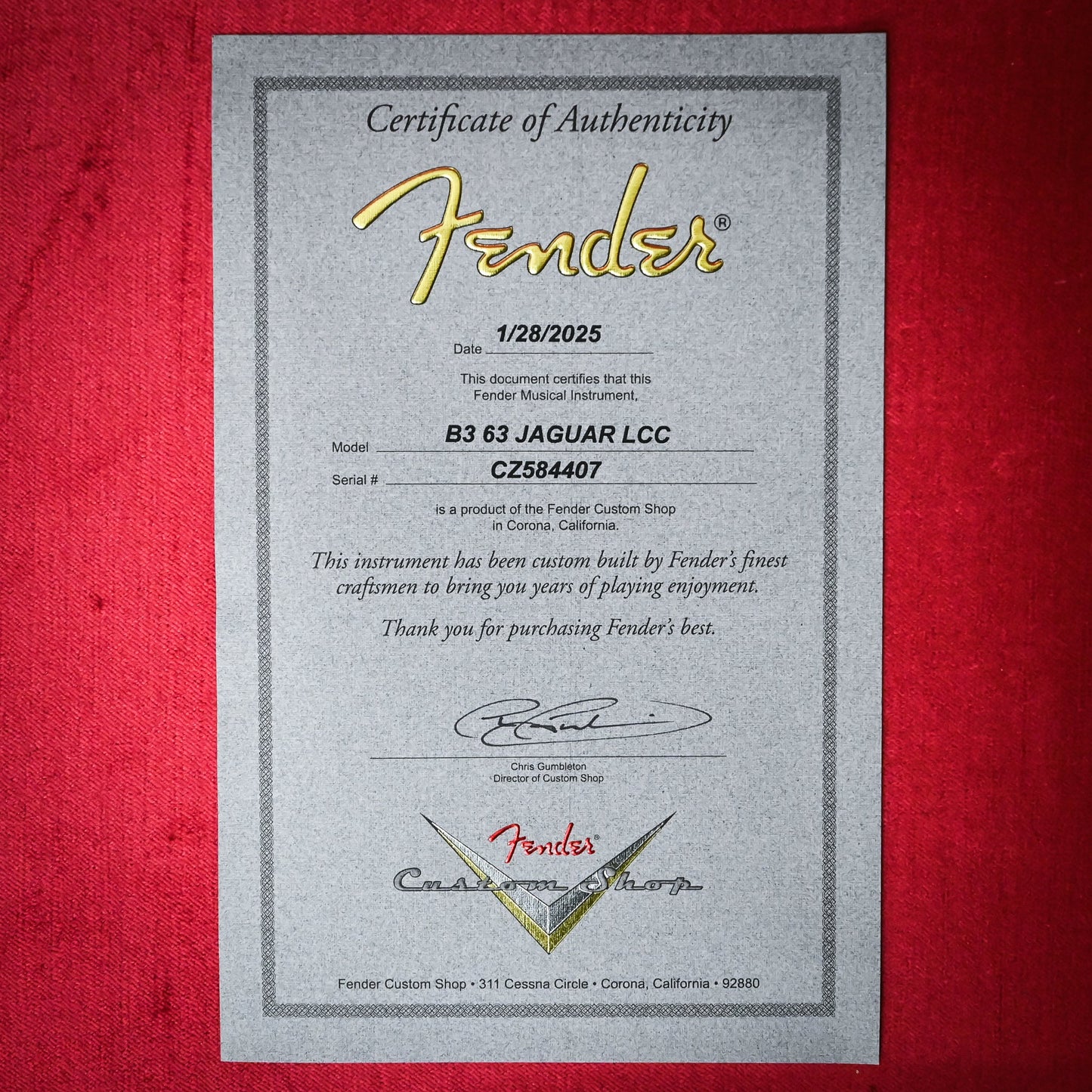 Fender Custom Shop '63 Jaguar Deluxe Closet Classic- Aged Inca Silver 2025 (CZ584407)