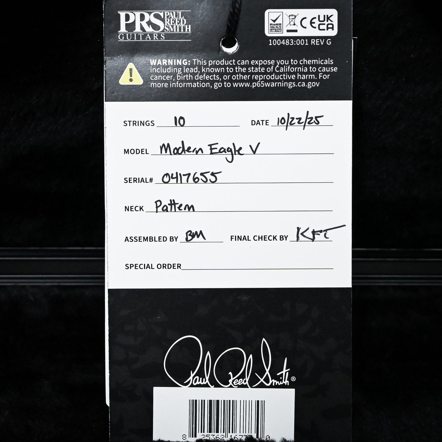 PRS Modern Eagle V Electric Guitar- Purple Mist 2025 (0417655)