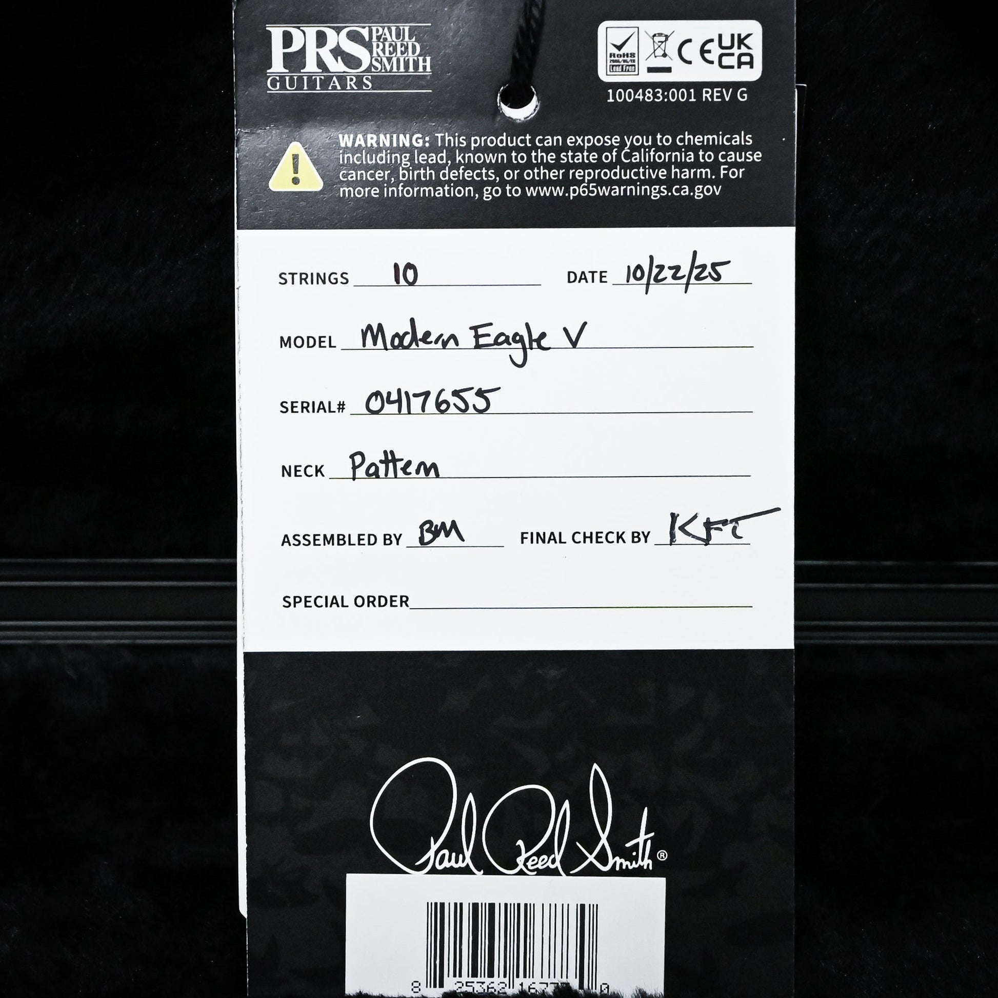 PRS Modern Eagle V Electric Guitar- Purple Mist 2025 (0417655)
