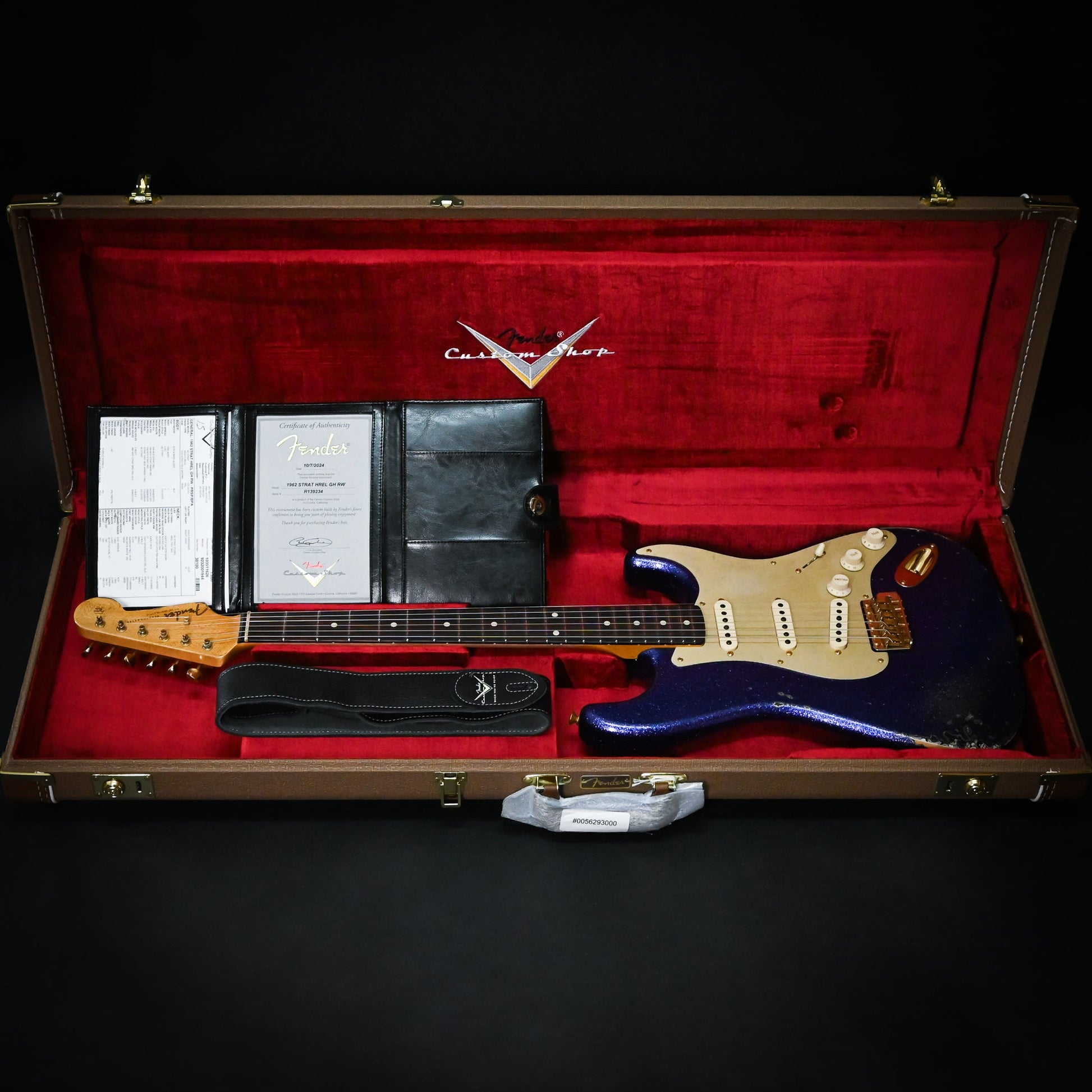 Fender Custom Shop 1962 Stratocaster w/ Gold Hardware Heavy Relic- Purple Sparkle / Black Paisley 2024 (R139234)