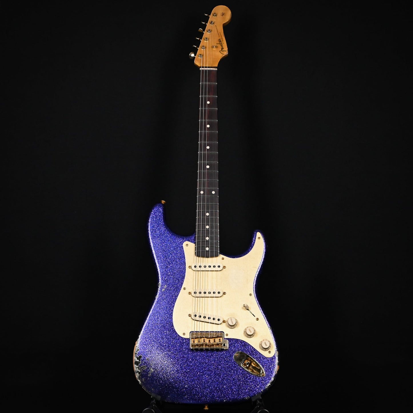 Fender Custom Shop 1962 Stratocaster w/ Gold Hardware Heavy Relic- Purple Sparkle / Black Paisley 2024 (R139234)
