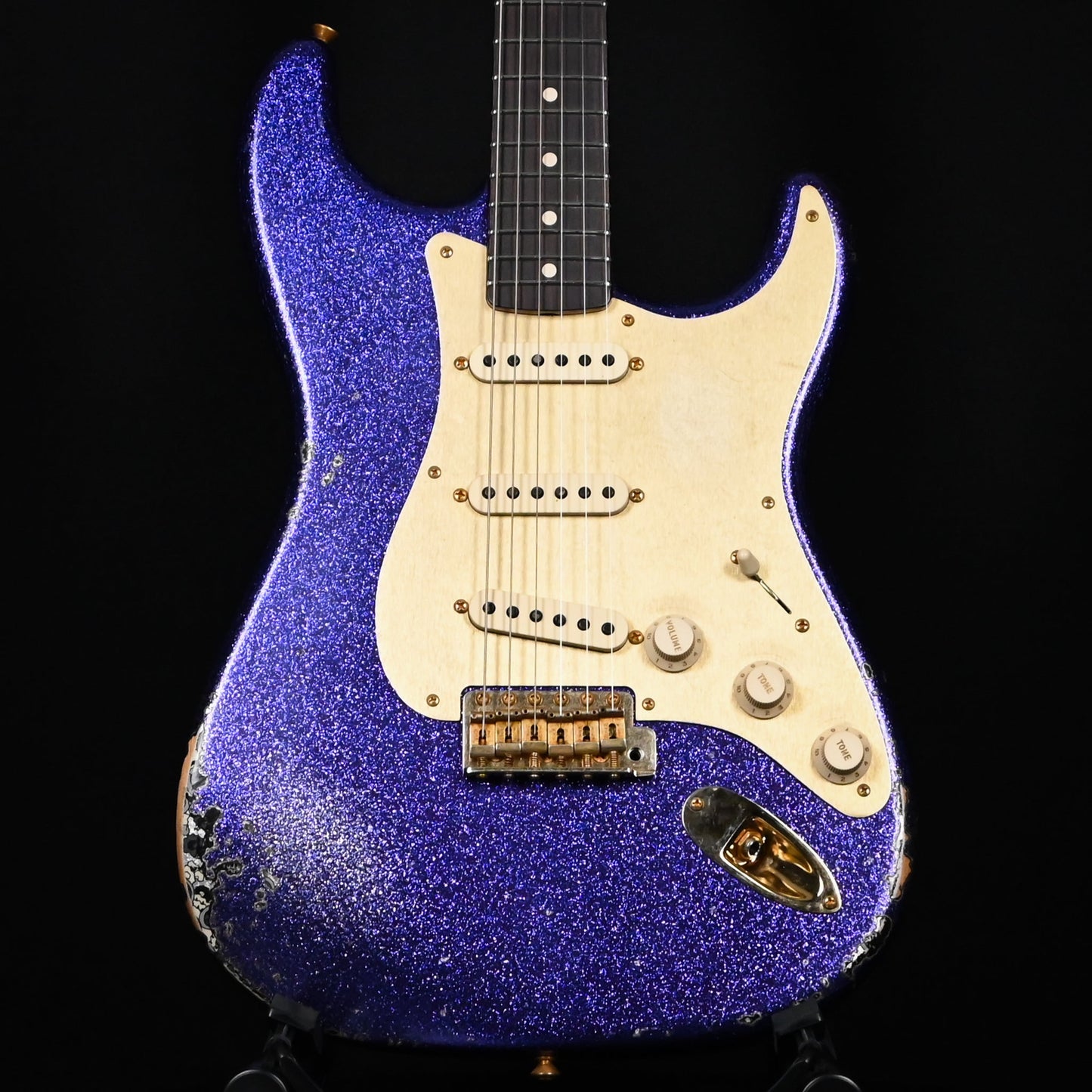 Fender Custom Shop 1962 Stratocaster w/ Gold Hardware Heavy Relic- Purple Sparkle / Black Paisley 2024 (R139234)