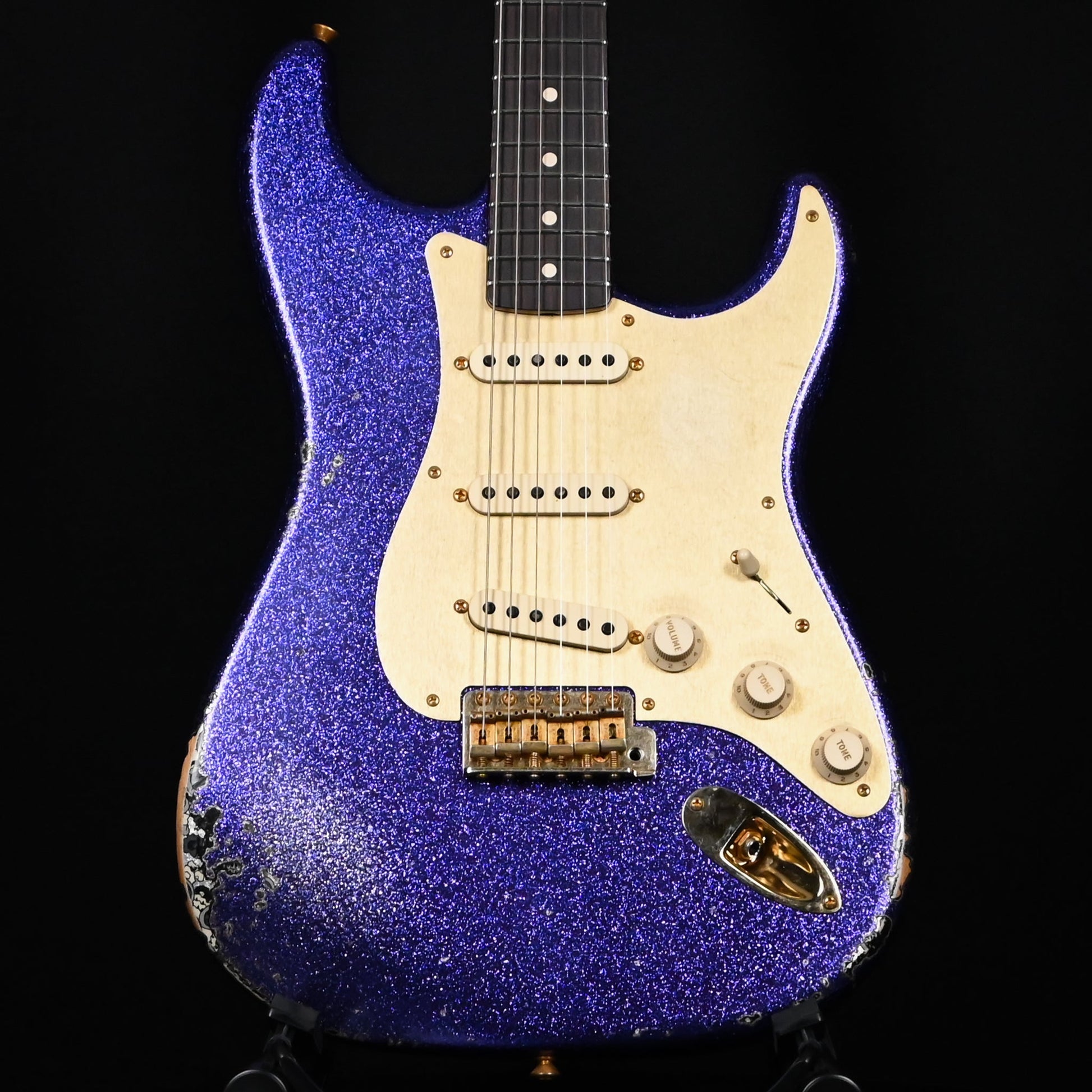 Fender Custom Shop 1962 Stratocaster w/ Gold Hardware Heavy Relic- Purple Sparkle / Black Paisley 2024 (R139234)
