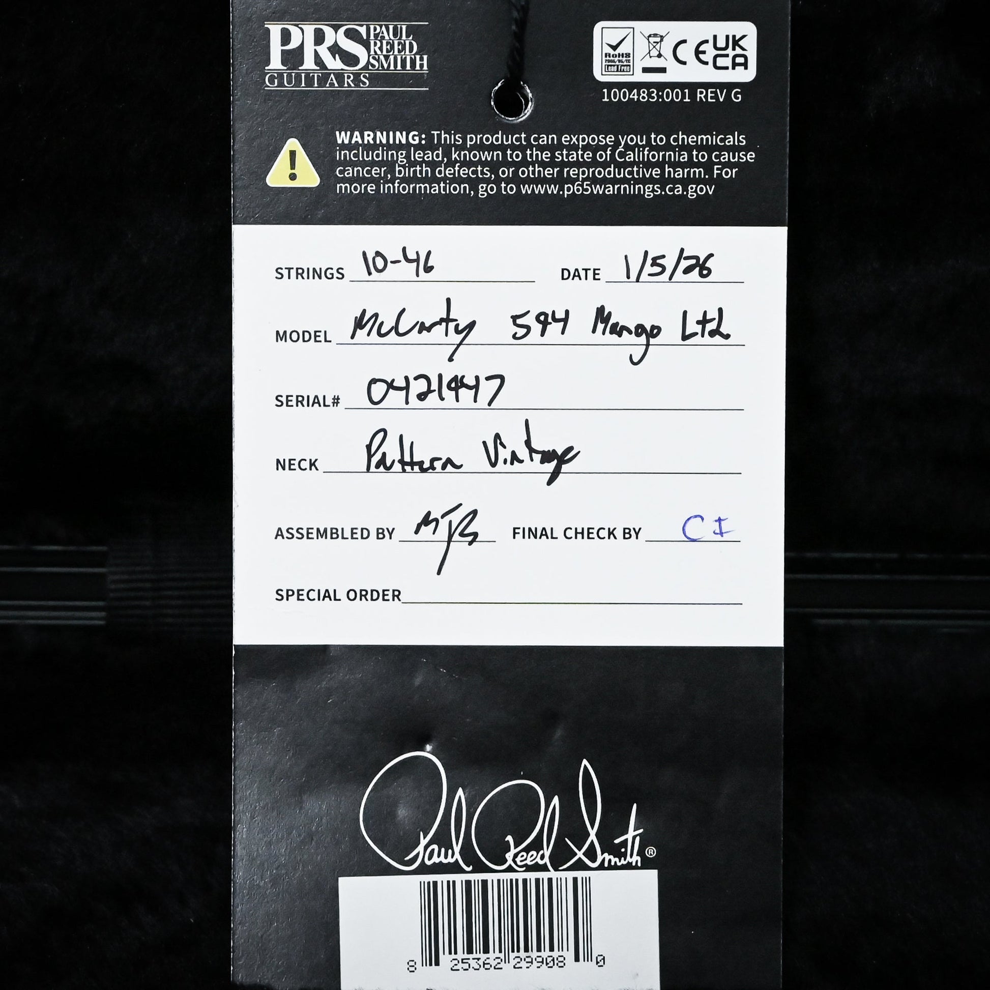 PRS McCarty 594 Mango Top Limited Edition- Solar Flare 2026 (0421947)